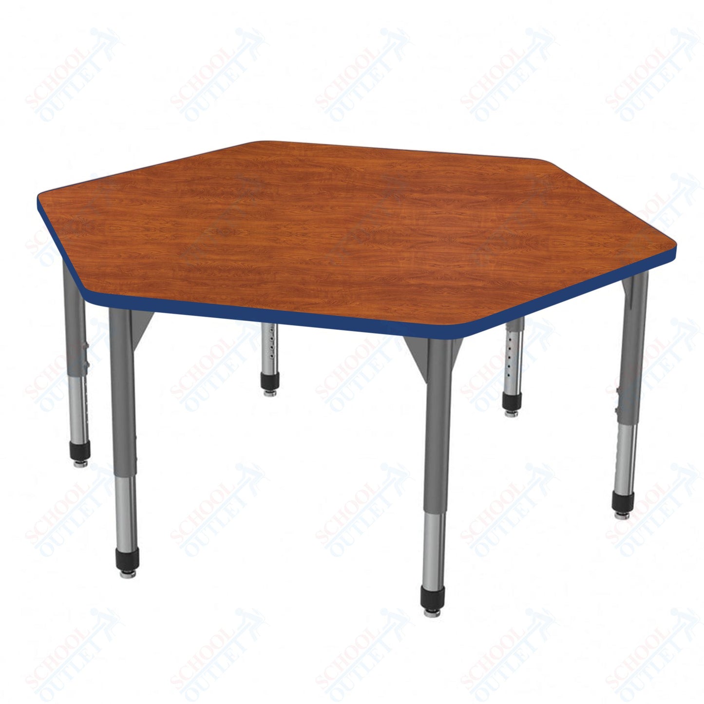 Marco Premier Series Hexagon Stand-Up Table 54.5" x 48" Adjustable Height 32"-42" (43-2254-MA)