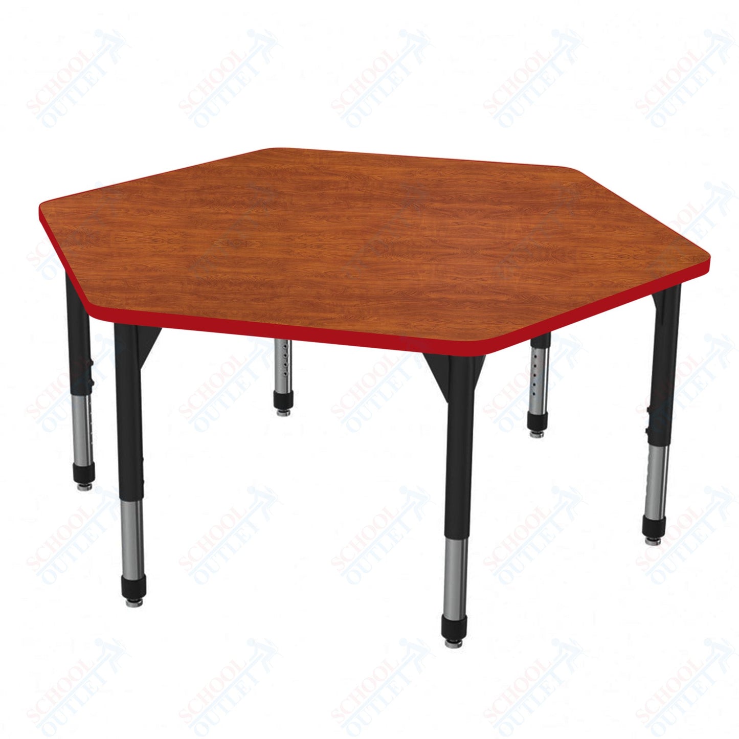 Marco Premier Series Hexagon Stand-Up Table 54.5" x 48" Adjustable Height 32"-42" (43-2254-MA)