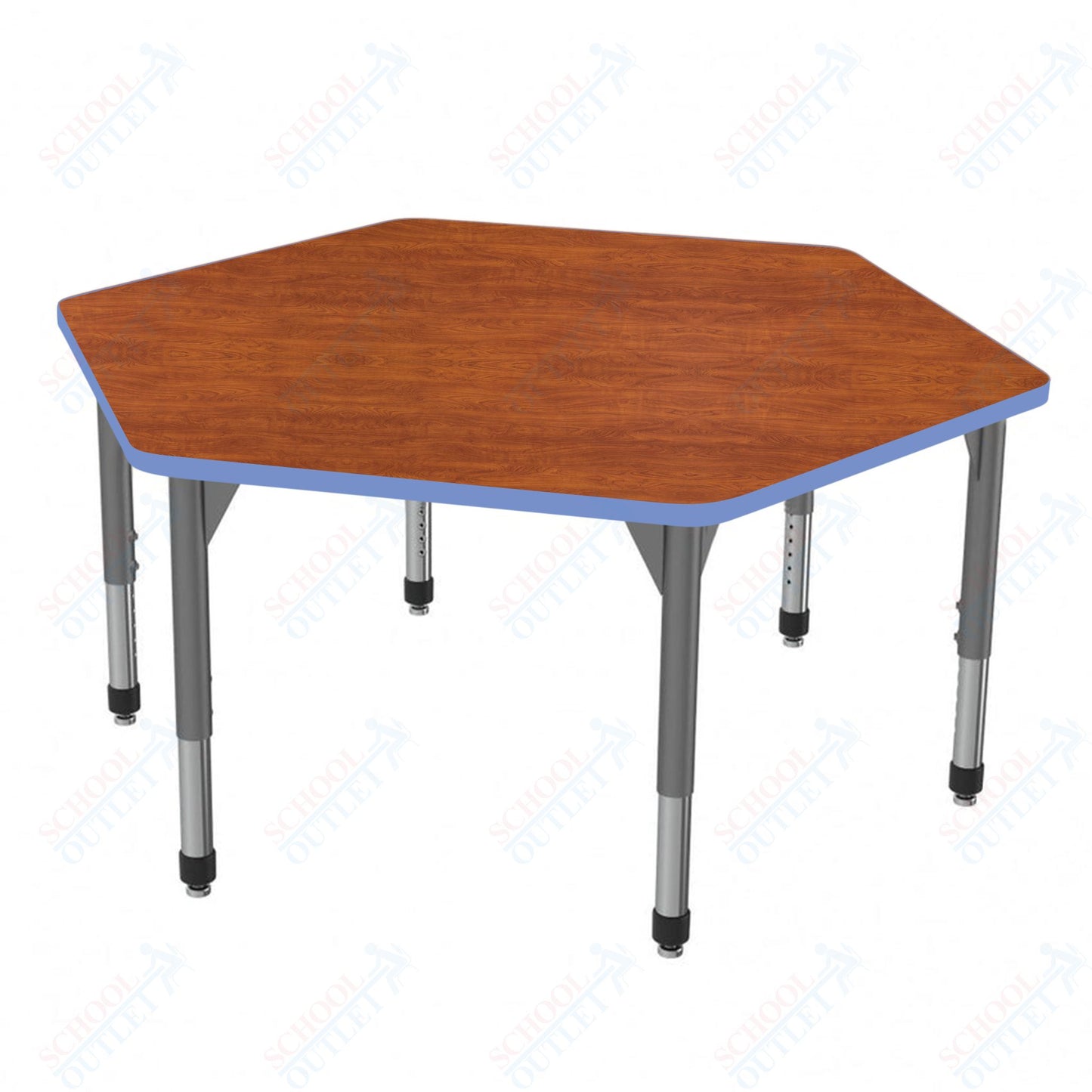 Marco Premier Series Hexagon Stand-Up Table 54.5" x 48" Adjustable Height 32"-42" (43-2254-MA)