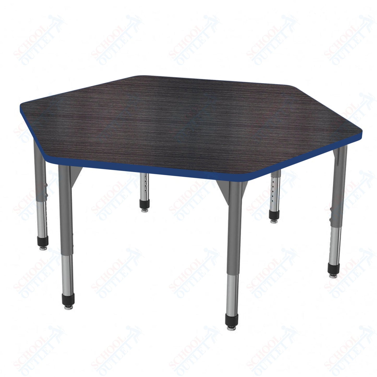 Marco Premier Series Hexagon Stand-Up Table 54.5" x 48" Adjustable Height 32"-42" (43-2254-MA)