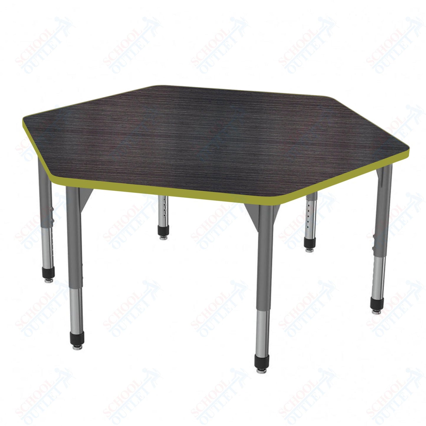 Marco Premier Series Hexagon Stand-Up Table 54.5" x 48" Adjustable Height 32"-42" (43-2254-MA)