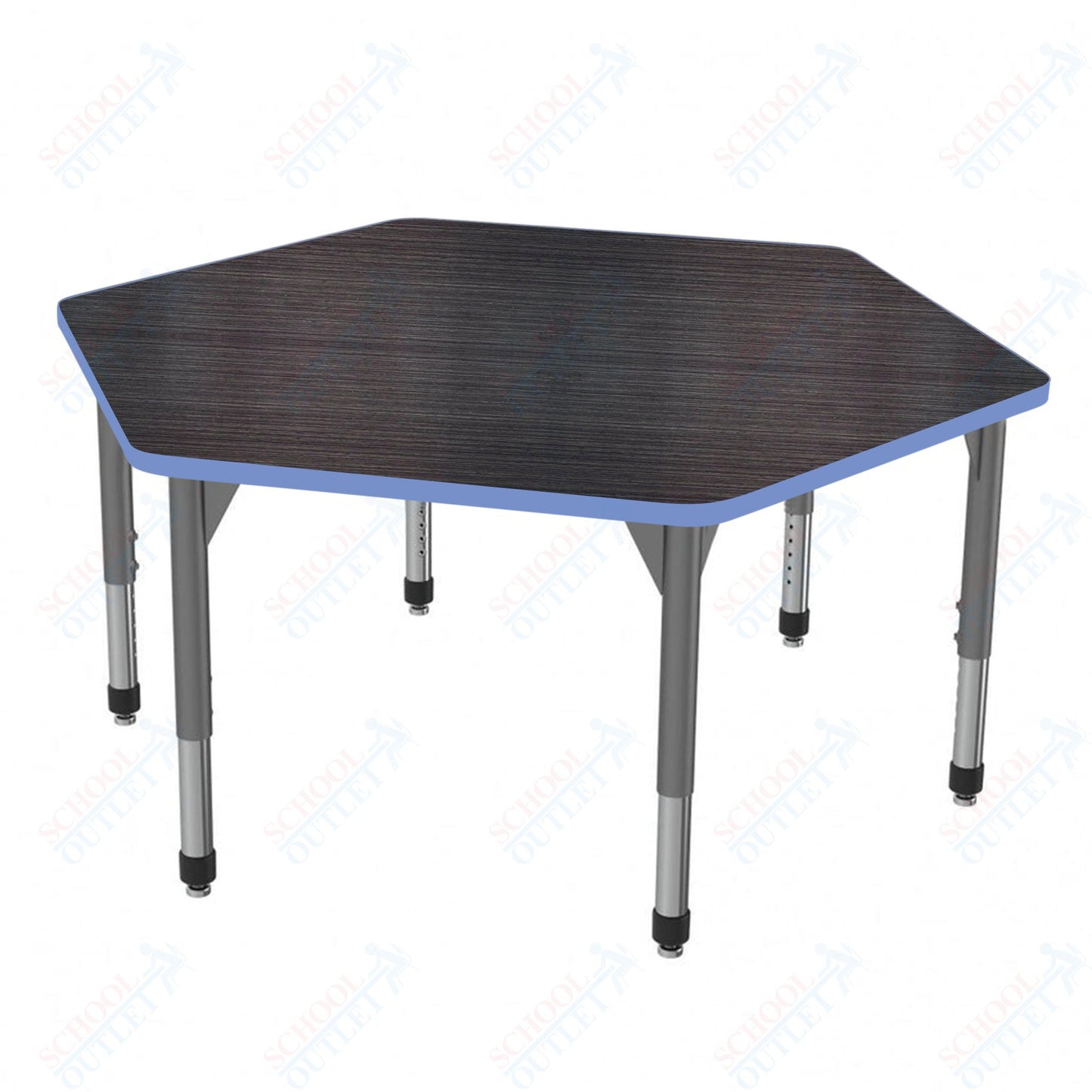 Marco Premier Series Hexagon Stand-Up Table 54.5" x 48" Adjustable Height 32"-42" (43-2254-MA)