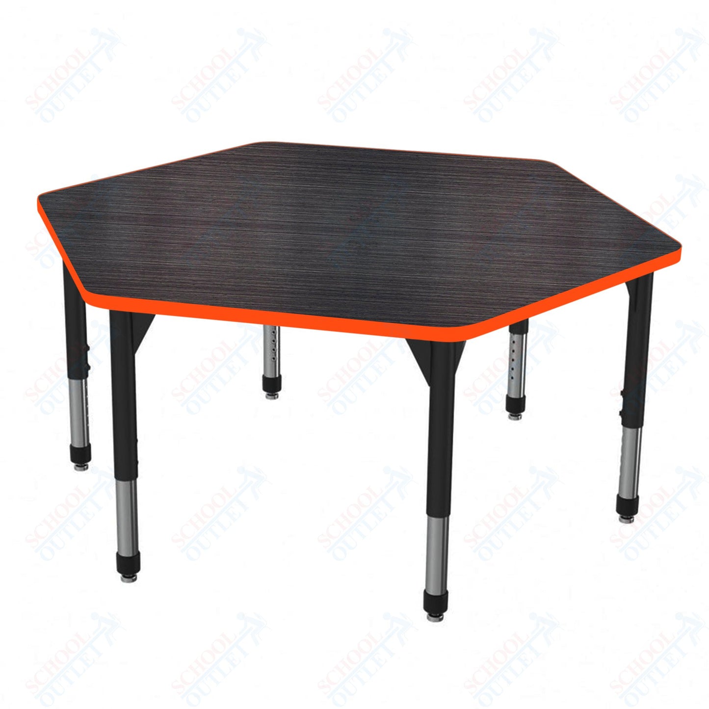 Marco Premier Series Hexagon Stand-Up Table 54.5" x 48" Adjustable Height 32"-42" (43-2254-MA)