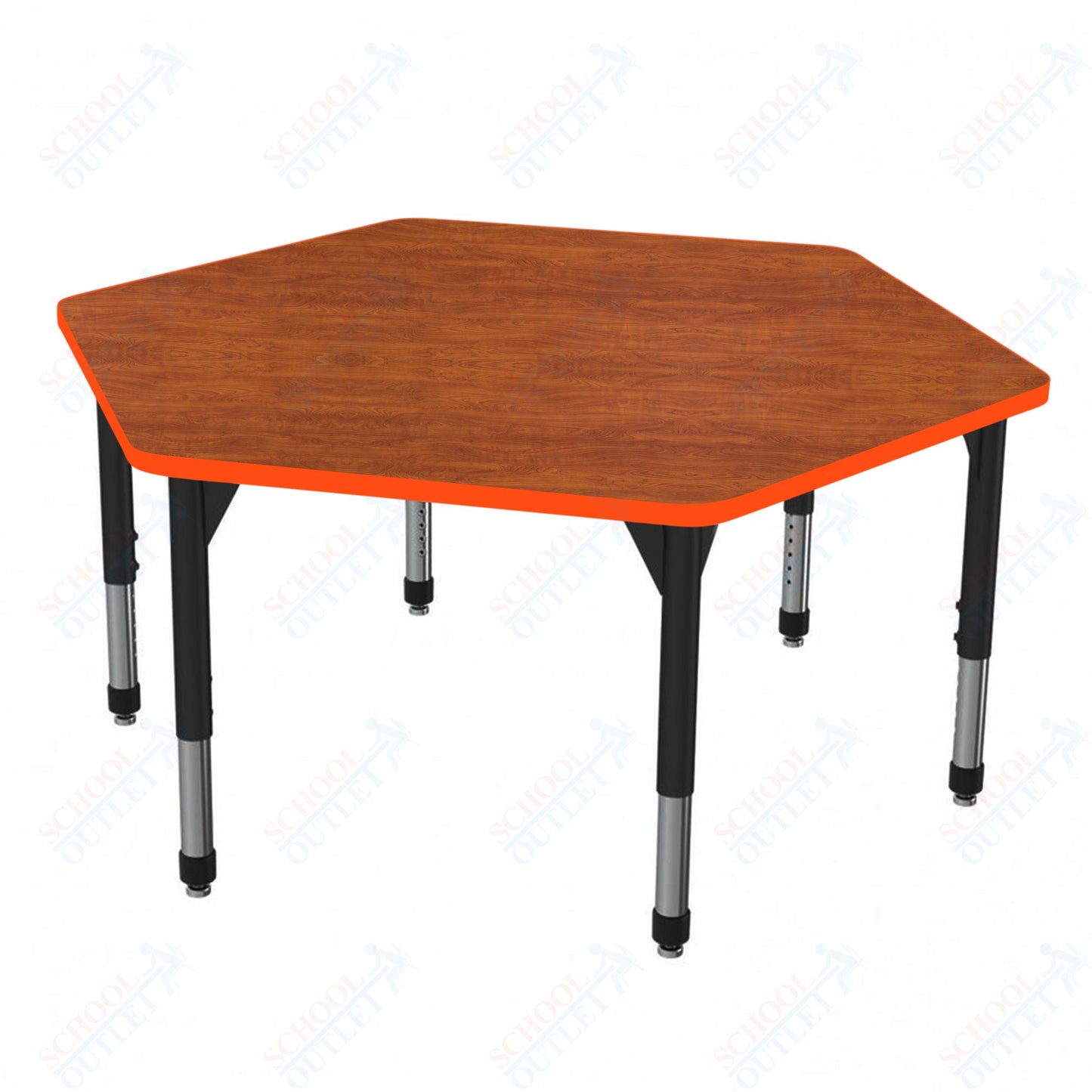Marco Premier Series Hexagon Stand-Up Table 54.5" x 48" Adjustable Height 32"-42" (43-2254-MA)