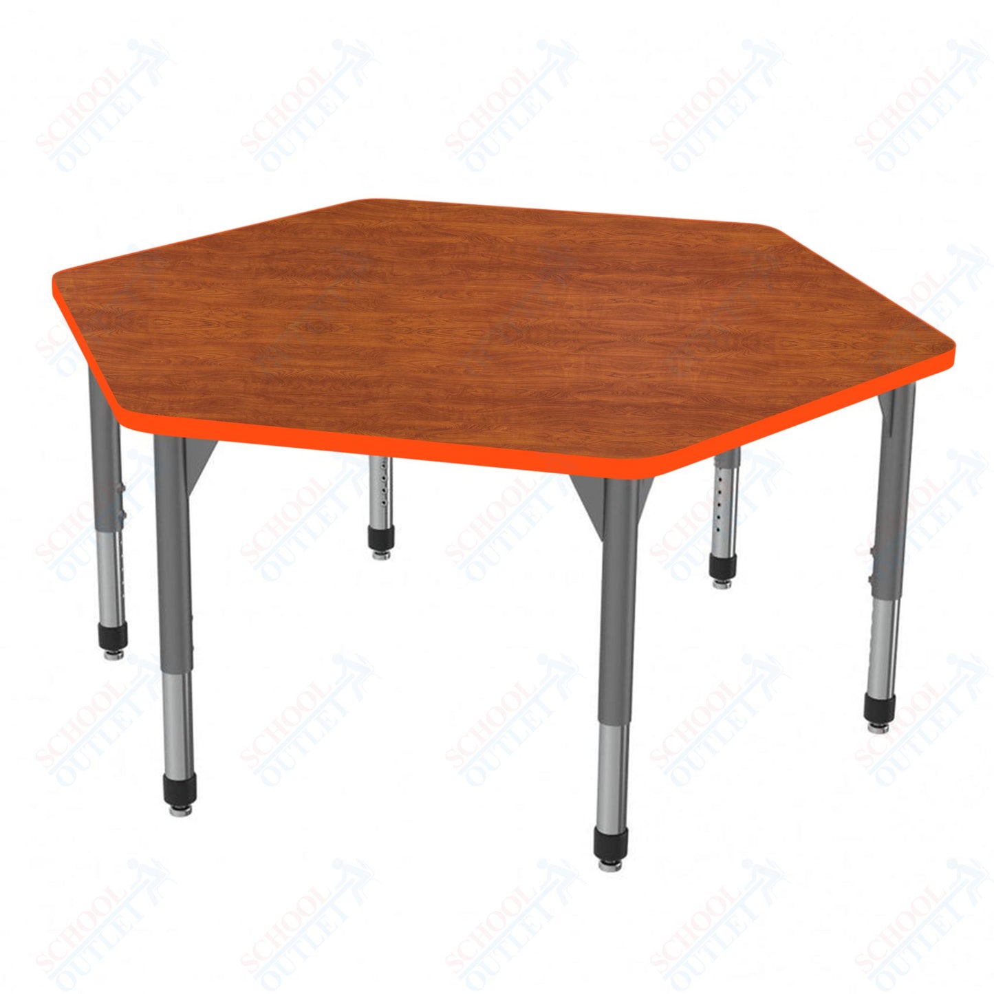 Marco Premier Series Hexagon Stand-Up Table 54.5" x 48" Adjustable Height 32"-42" (43-2254-MA)