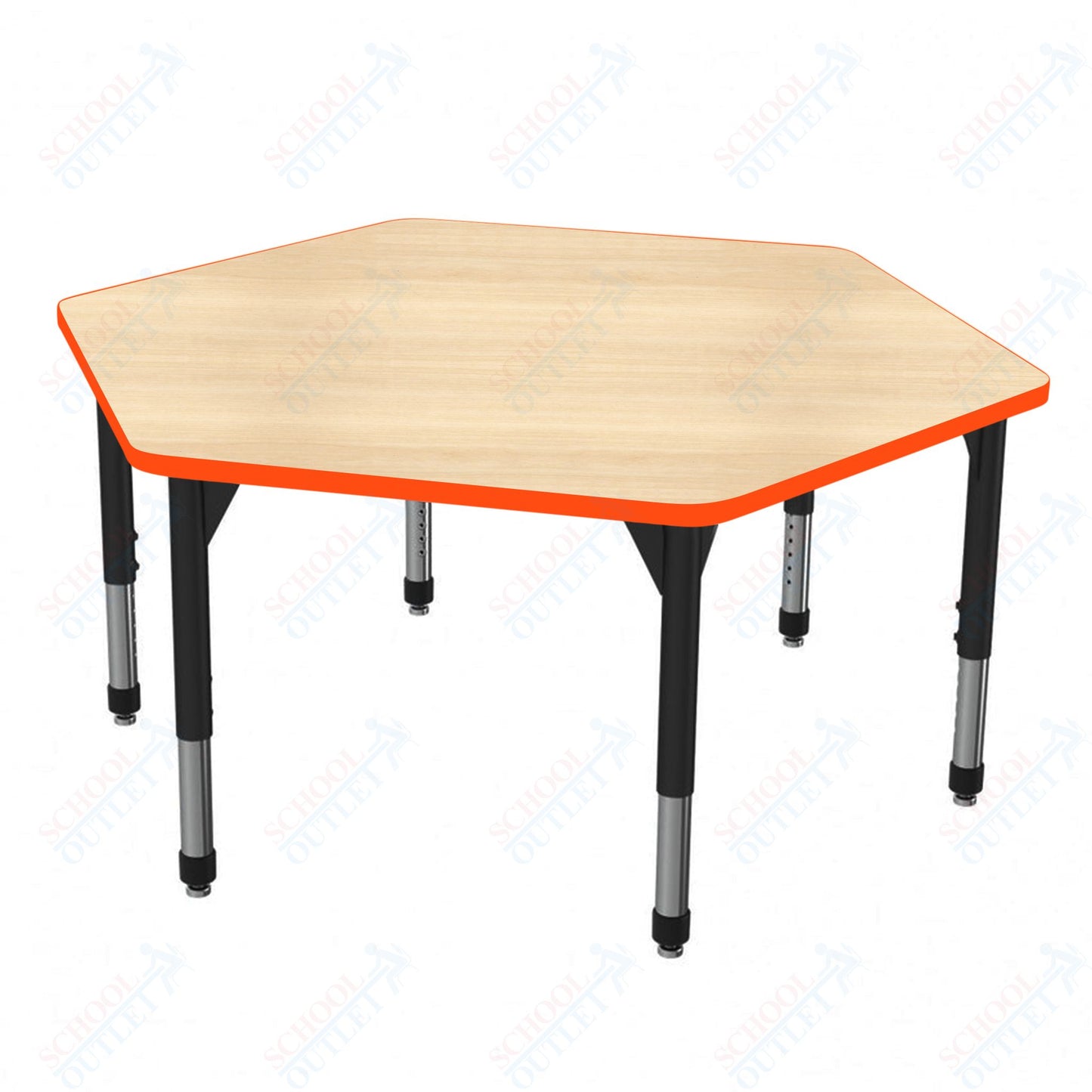Marco Premier Series Hexagon Stand-Up Table 54.5" x 48" Adjustable Height 32"-42" (43-2254-MA)