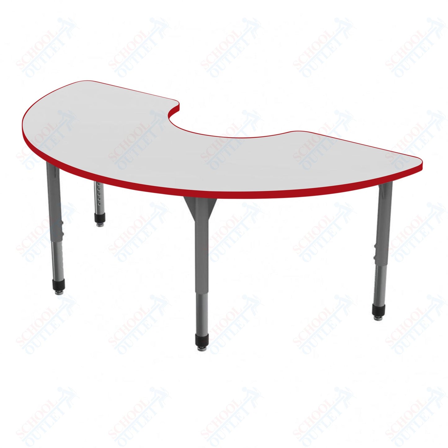 Marco Premier Series Half Moon Activity Table w/ Dry Erase Top 36" x 72" Adj Height 21"-31" (43-2279-DB)
