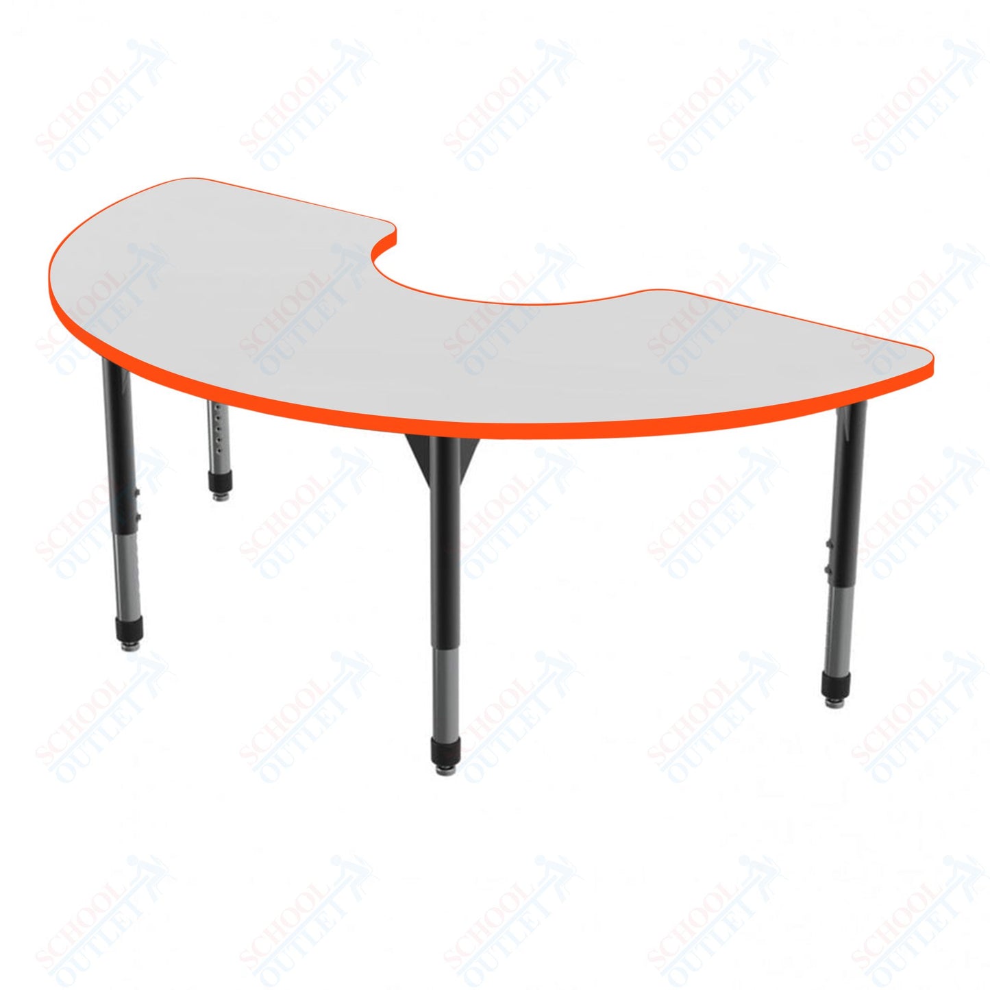 Marco Premier Series Half Moon Activity Table w/ Dry Erase Top 36" x 72" Adj Height 21"-31" (43-2279-DB)