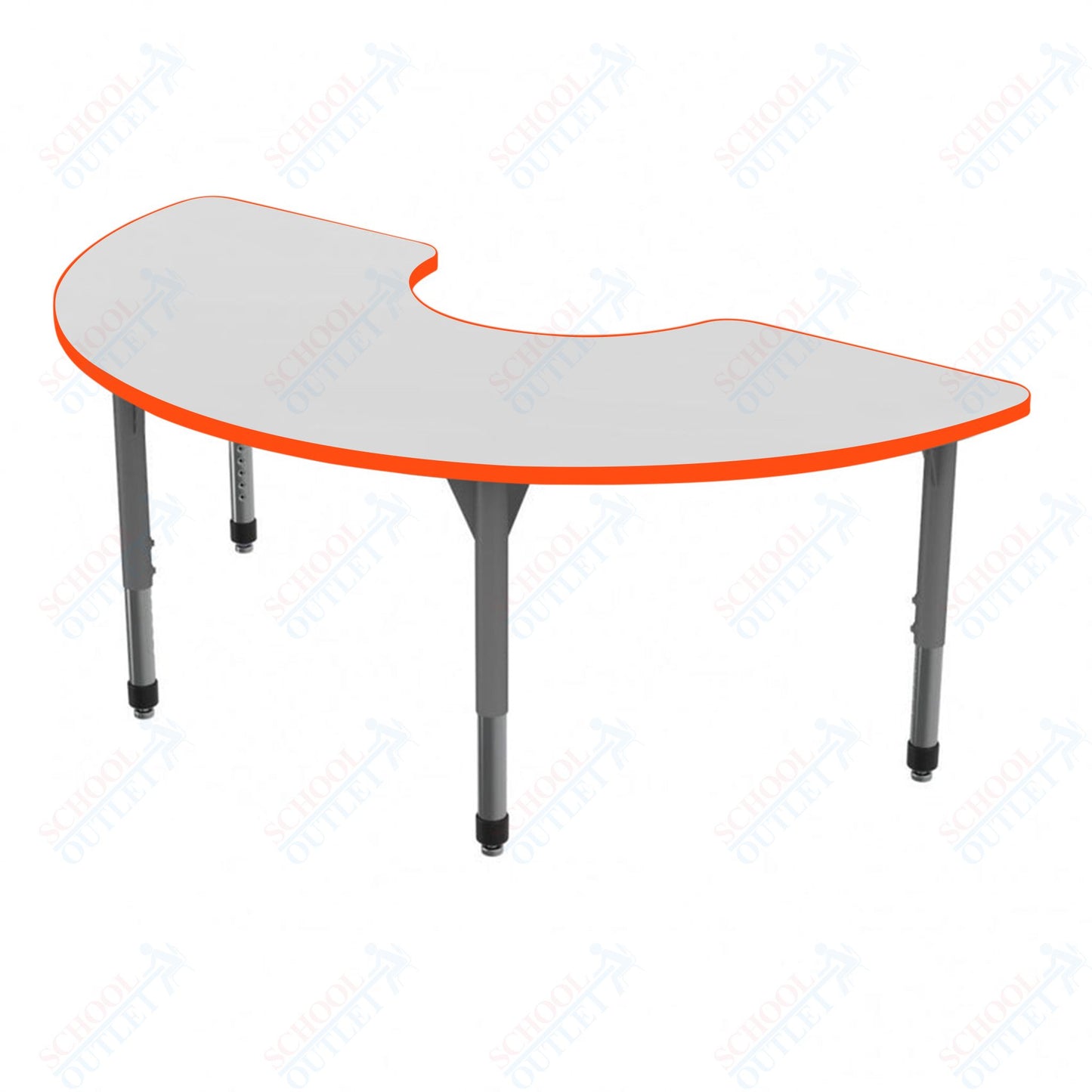 Marco Premier Series Half Moon Activity Table w/ Dry Erase Top 36" x 72" Adj Height 21"-31" (43-2279-DB)
