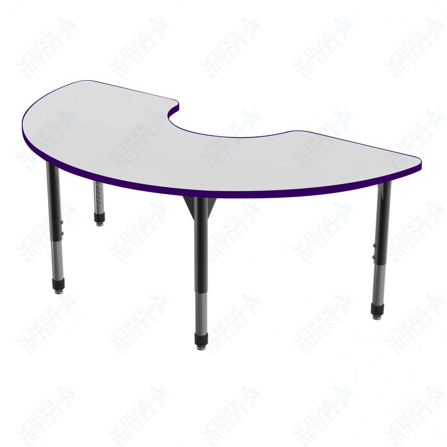 Marco Premier Series Half Moon Activity Table w/ Dry Erase Top 36" x 72" Adj Height 21"-31" (43-2279-DB)