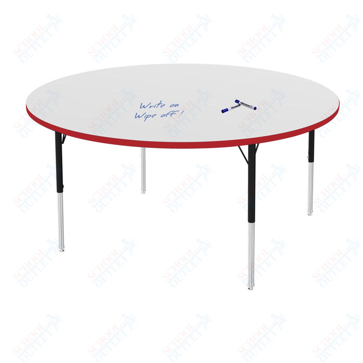 Marco MG2200 Series 60" Round Preschool Table w/ Dry Erase Top Adj Height 16"-24" (MG2207-DA)