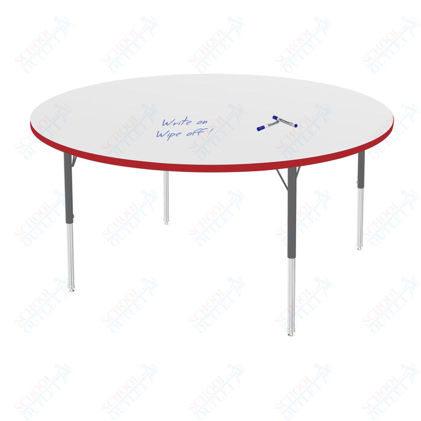 Marco MG2200 Series 60" Round Preschool Table w/ Dry Erase Top Adj Height 16"-24" (MG2207-DA)