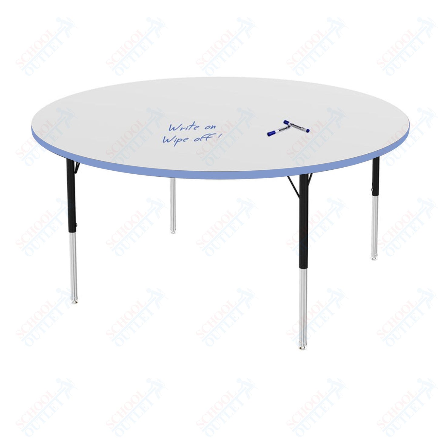 Marco MG2200 Series 60" Round Preschool Table w/ Dry Erase Top Adj Height 16"-24" (MG2207-DA)
