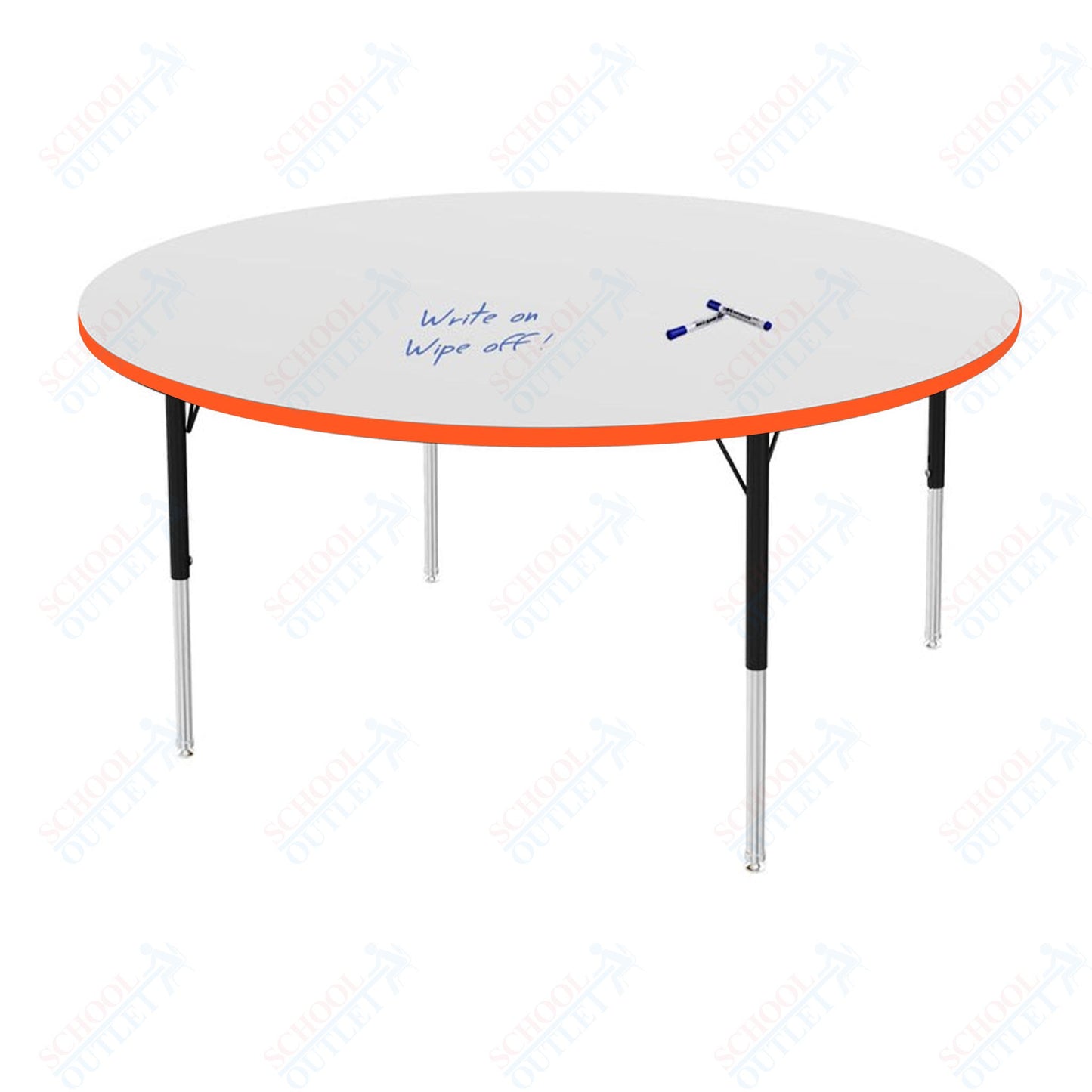Marco MG2200 Series 60" Round Preschool Table w/ Dry Erase Top Adj Height 16"-24" (MG2207-DA)