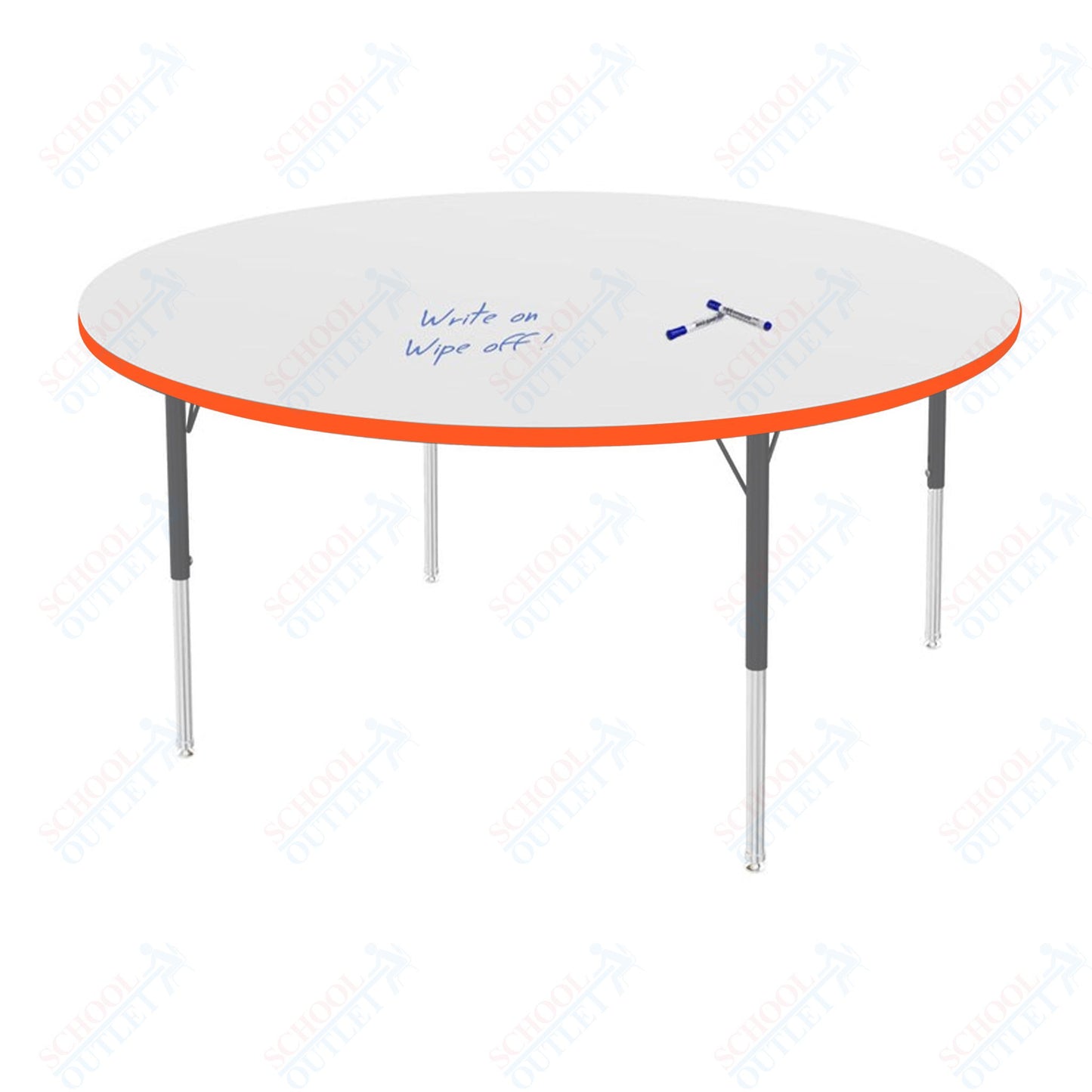 Marco MG2200 Series 60" Round Preschool Table w/ Dry Erase Top Adj Height 16"-24" (MG2207-DA)