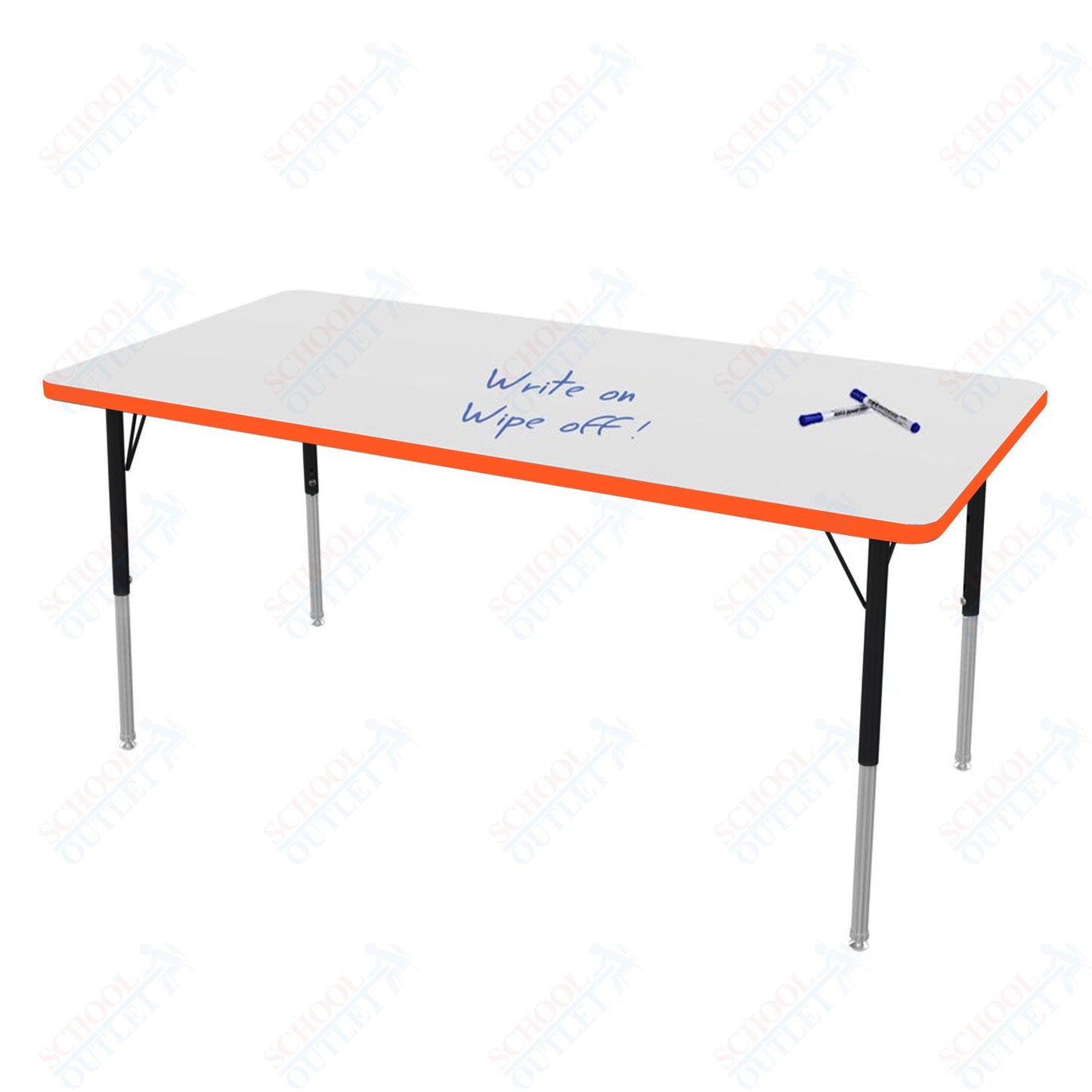 Marco MG2200 Series Rectangle Preschool Table w/ Dry Erase Top 30" x 60" Adj Height 16"-24" (MG2237-DA)