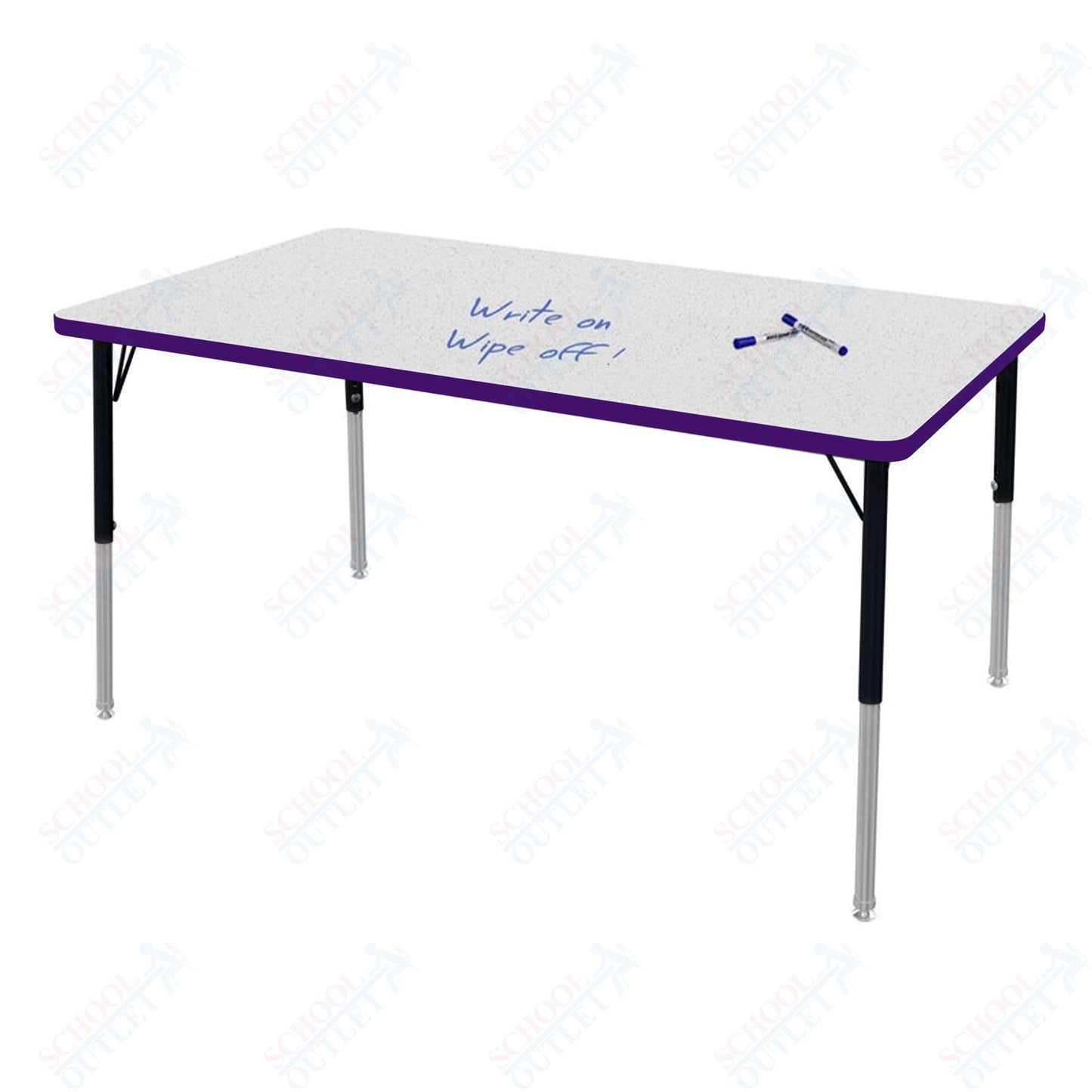 Marco MG2200 Series Rectangle Activity Table w/ Dry Erase Top 36" x 60" Adj Height 21"-30" (MG2247-DB)