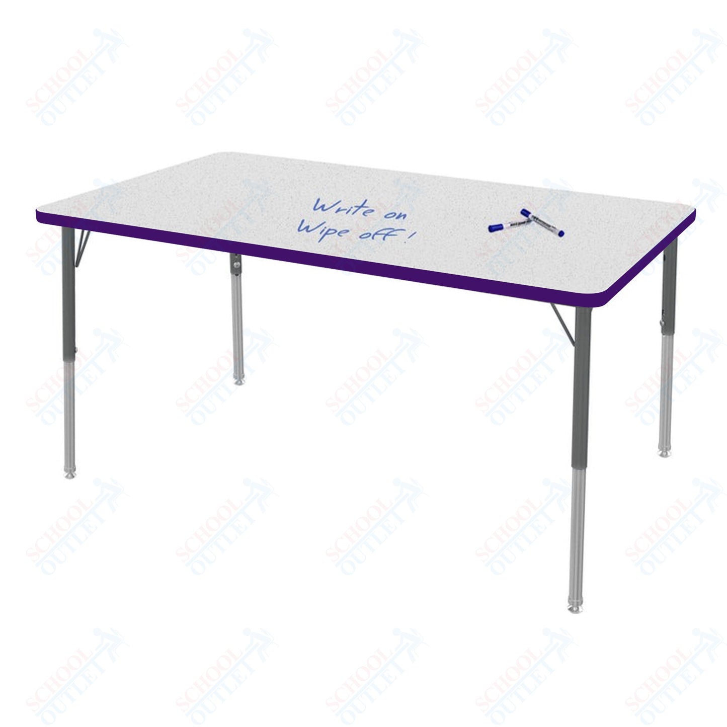 Marco MG2200 Series Rectangle Activity Table w/ Dry Erase Top 36" x 60" Adj Height 21"-30" (MG2247-DB)