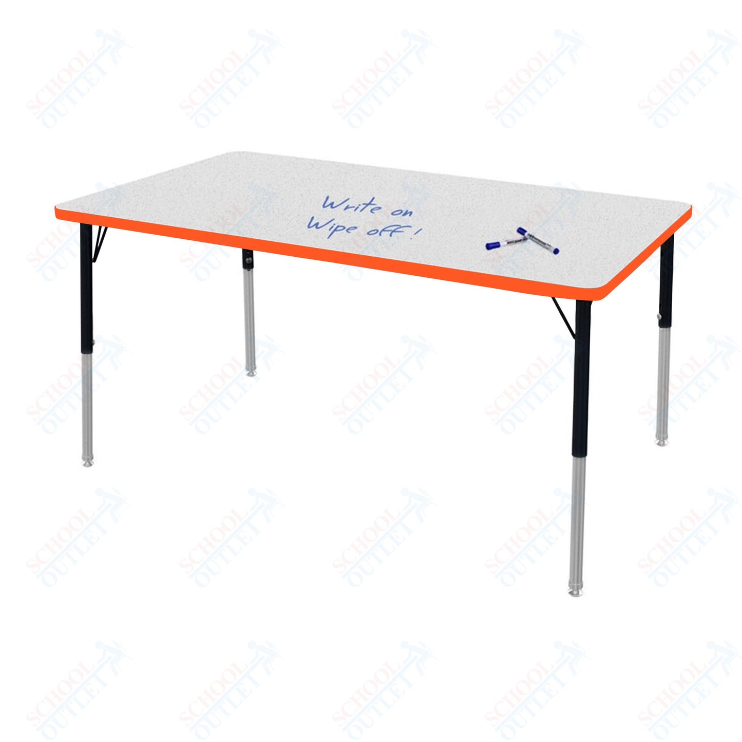 Marco MG2200 Series Rectangle Activity Table w/ Dry Erase Top 36" x 72" Adj Height 21"-30" (MG2248-DB)