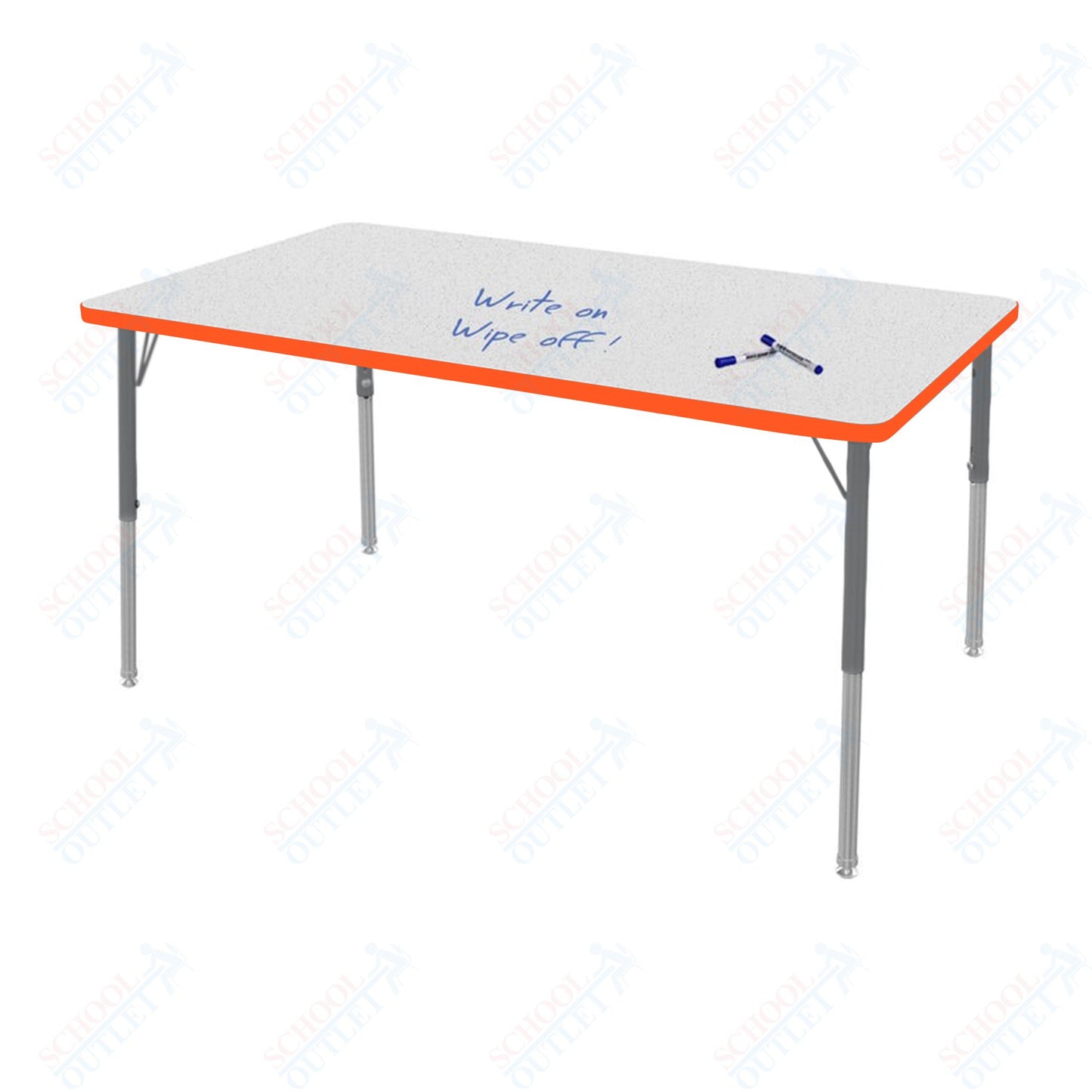 Marco MG2200 Series Rectangle Activity Table w/ Dry Erase Top 36" x 72" Adj Height 21"-30" (MG2248-DB)