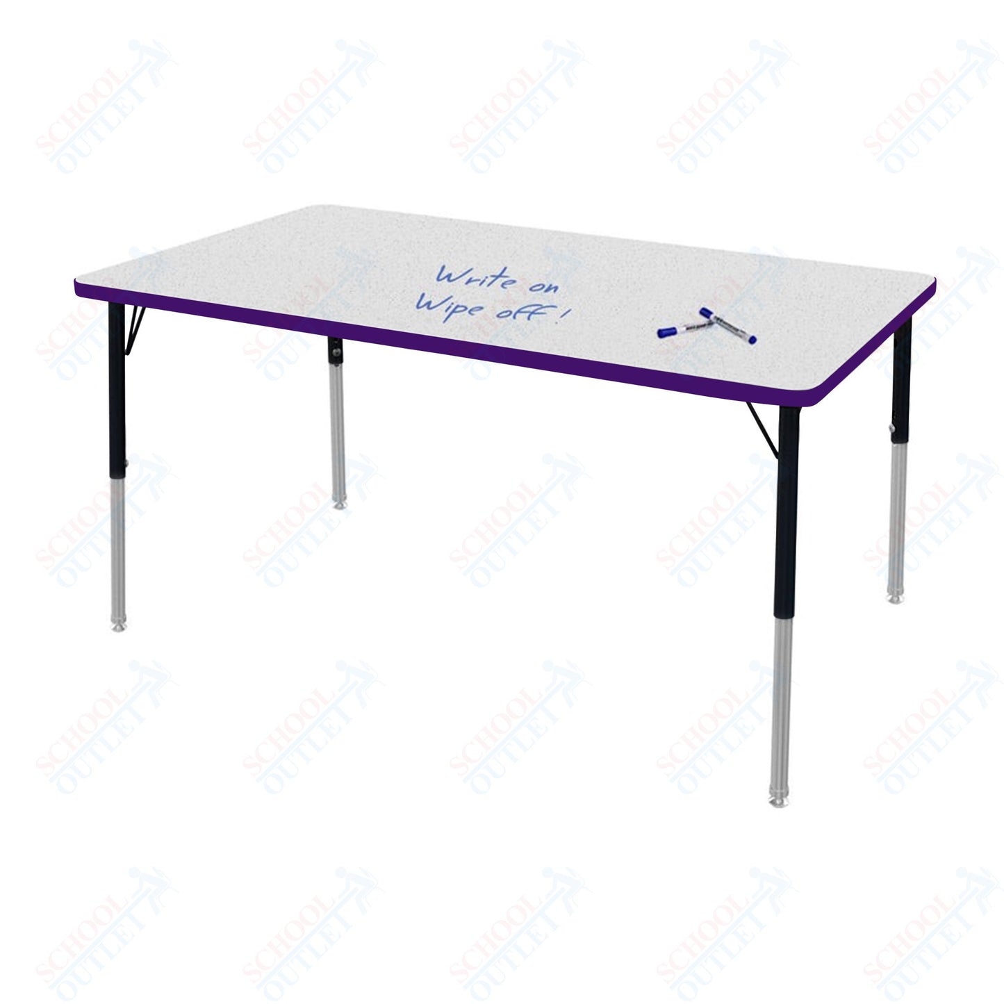Marco MG2200 Series Rectangle Activity Table w/ Dry Erase Top 36" x 72" Adj Height 21"-30" (MG2248-DB)