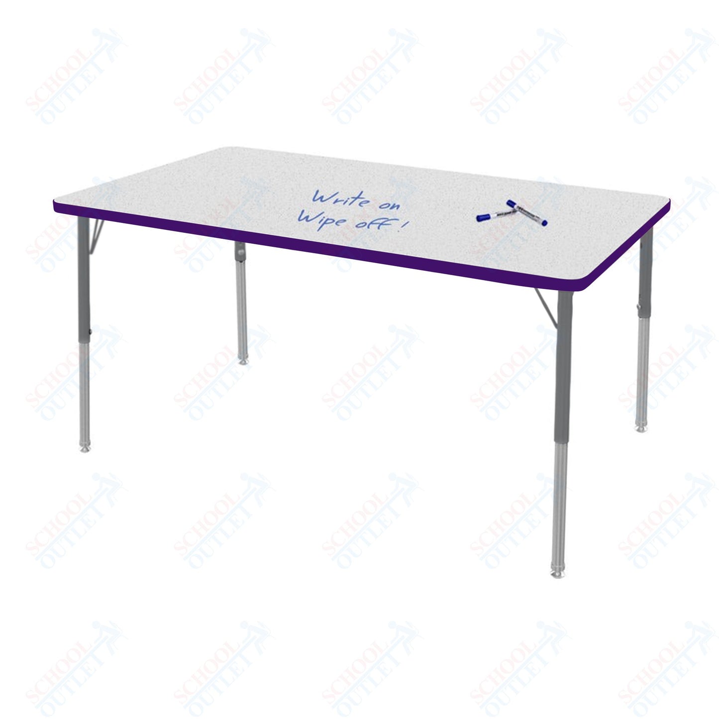 Marco MG2200 Series Rectangle Activity Table w/ Dry Erase Top 42" x 60" Adj Height 21"-30" (MG2250-DB)