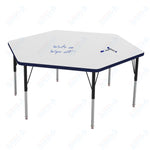 Marco MG2200 Series Hexagon Preschool Table w/ Dry Erase Top 54.5
