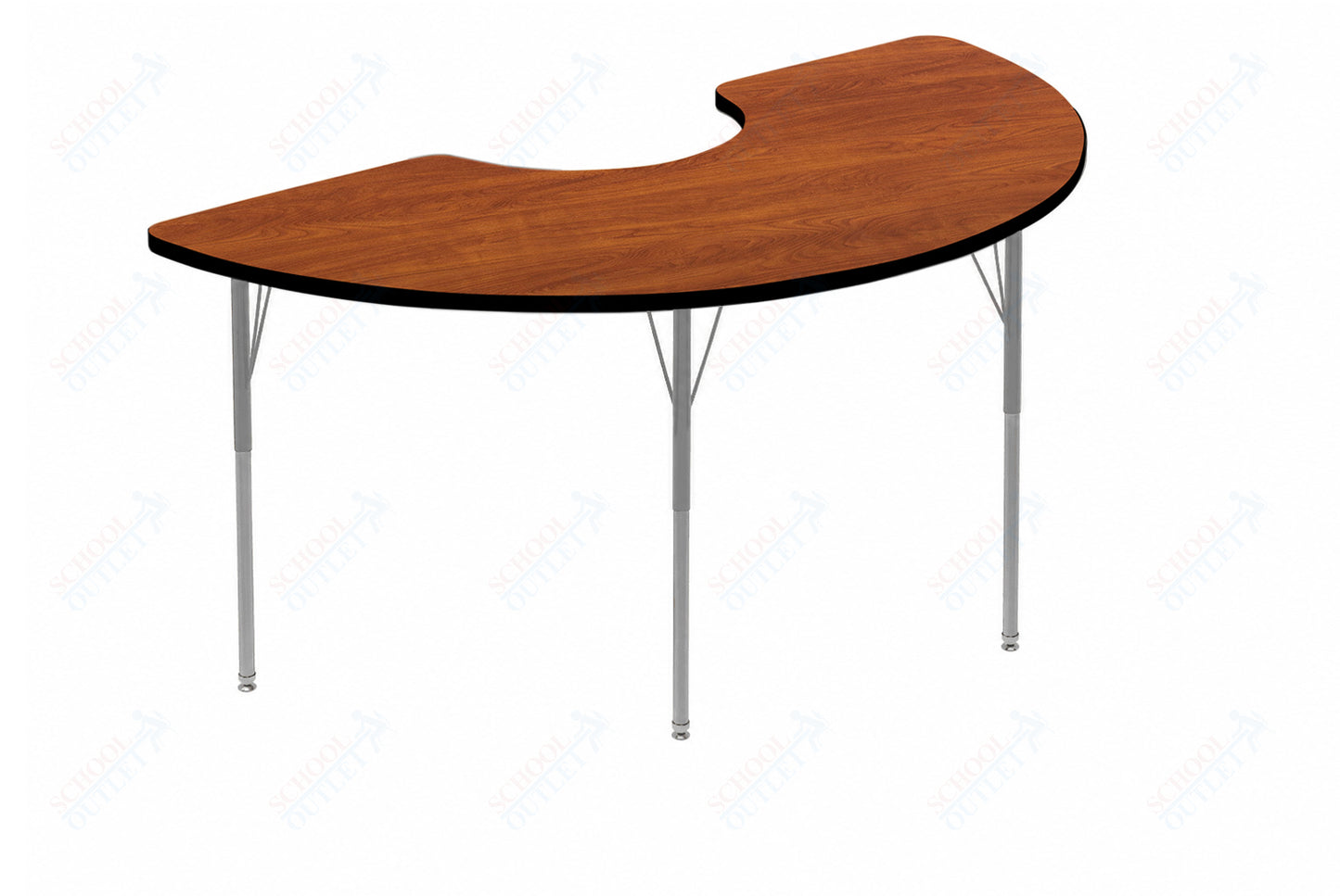 Marco MG2200 Series Half Moon Activity Table 36" x 72" Adjustable Height 21"-30" (MG2279-MB)