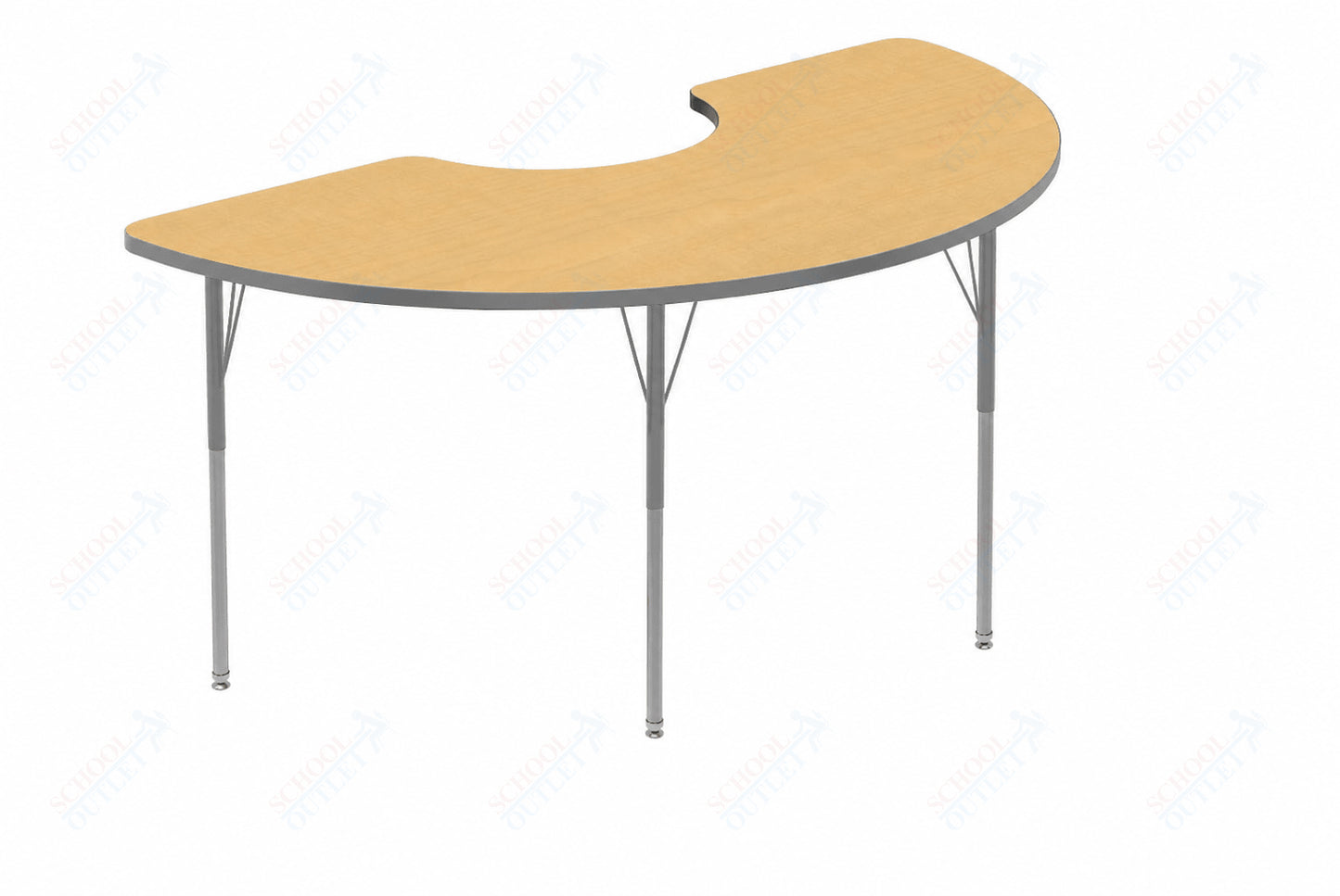 Marco MG2200 Series Half Moon Activity Table 36" x 72" Adjustable Height 21"-30" (MG2279-MB)