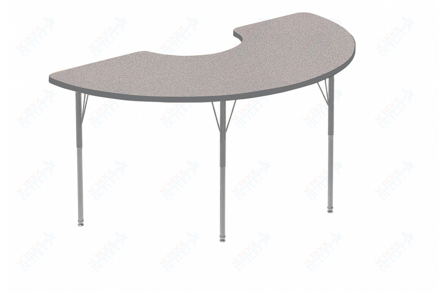 Marco MG2200 Series Half Moon Activity Table 36" x 72" Adjustable Height 21"-30" (MG2279-MB)