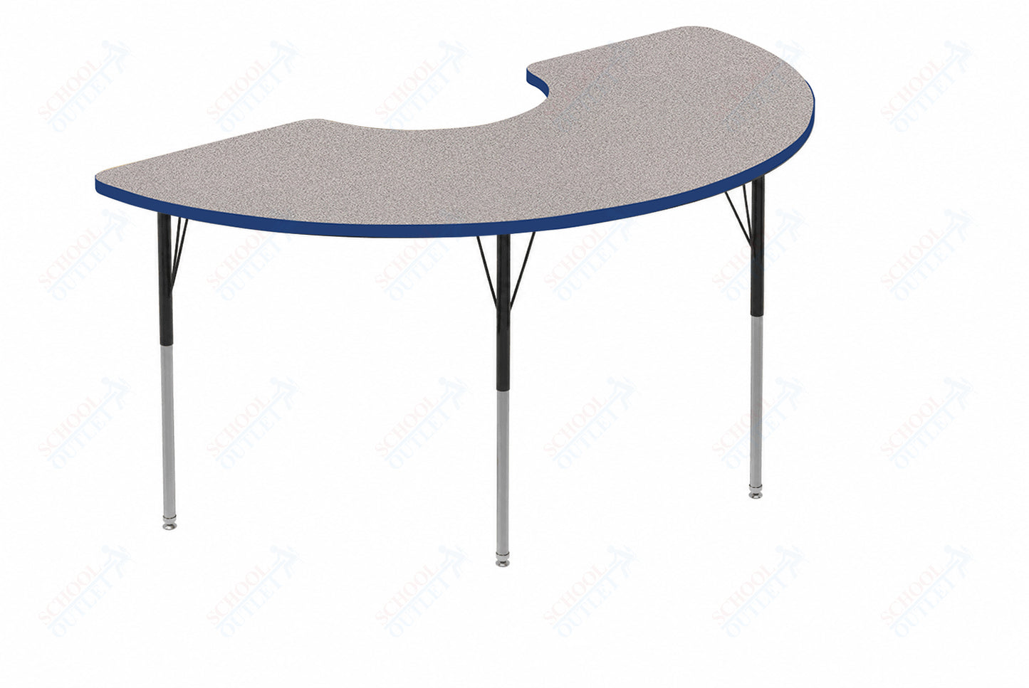 Marco MG2200 Series Half Moon Activity Table 36" x 72" Adjustable Height 21"-30" (MG2279-MB)