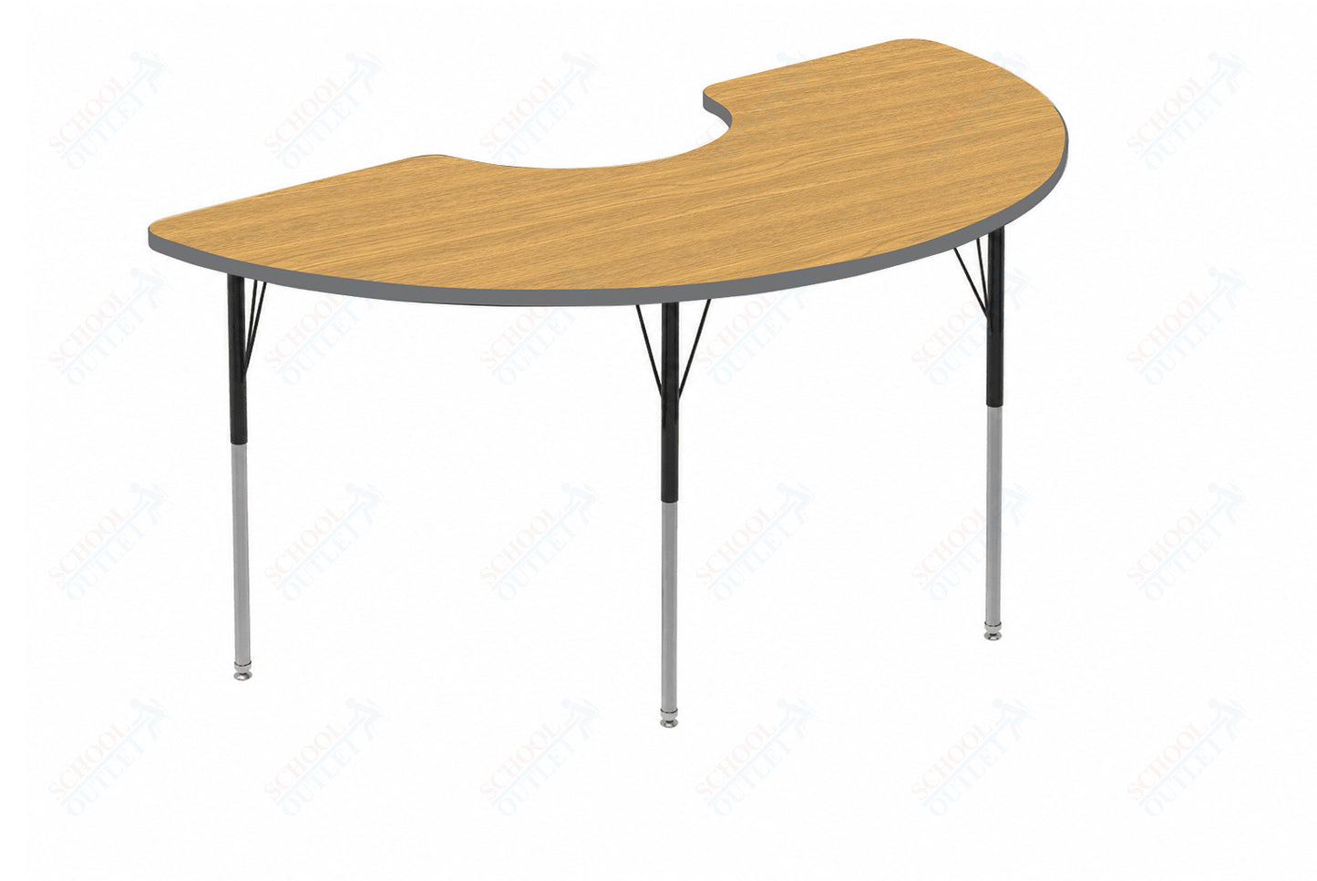Marco MG2200 Series Half Moon Activity Table 36" x 72" Adjustable Height 21"-30" (MG2279-MB)