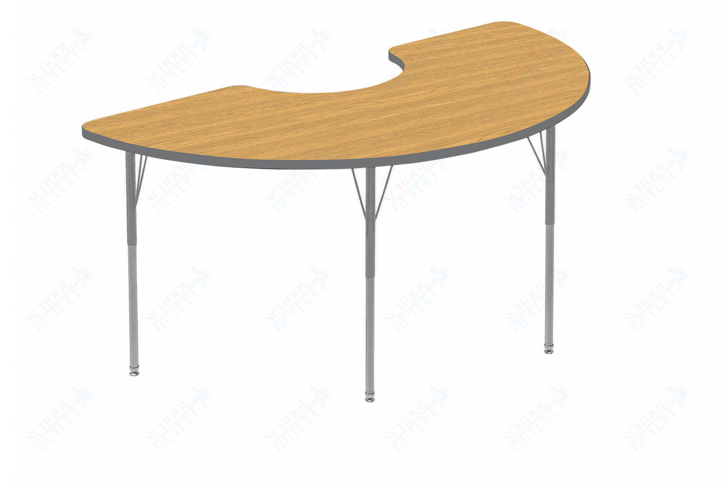 Marco MG2200 Series Half Moon Activity Table 36" x 72" Adjustable Height 21"-30" (MG2279-MB)