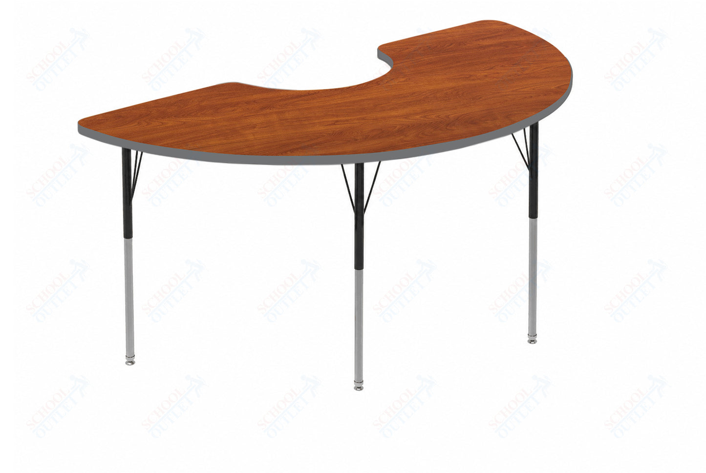 Marco MG2200 Series Half Moon Activity Table 36" x 72" Adjustable Height 21"-30" (MG2279-MB)