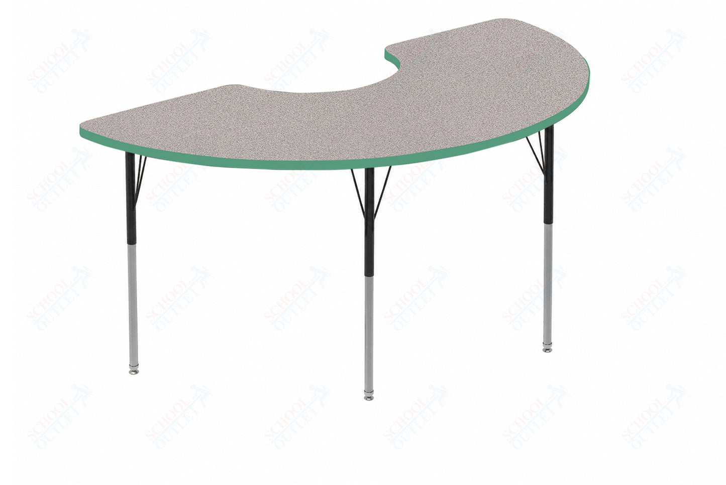 Marco MG2200 Series Half Moon Activity Table 36" x 72" Adjustable Height 21"-30" (MG2279-MB)