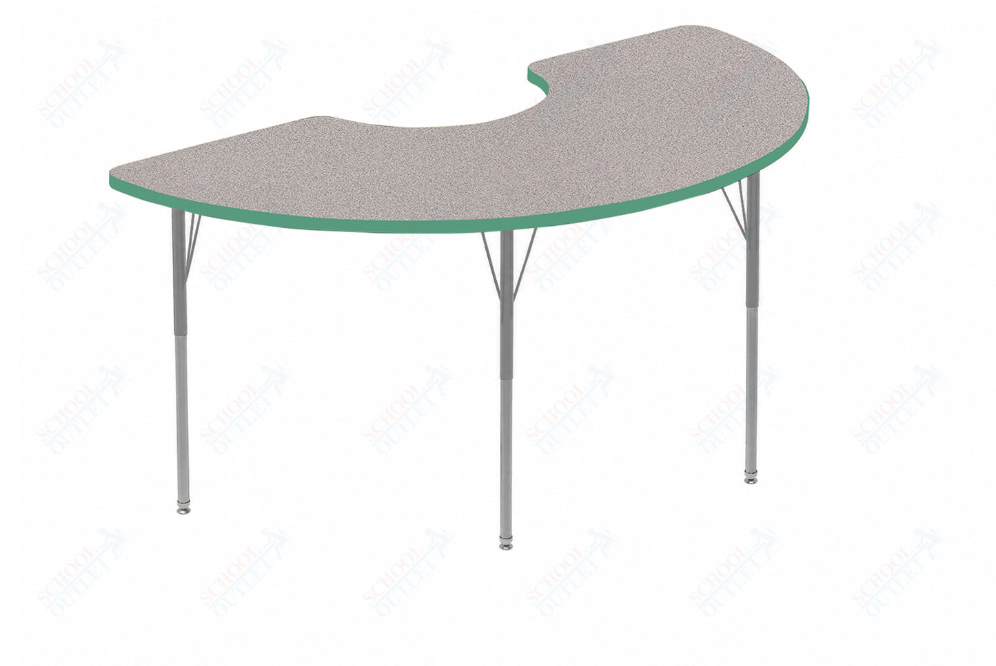 Marco MG2200 Series Half Moon Activity Table 36" x 72" Adjustable Height 21"-30" (MG2279-MB)