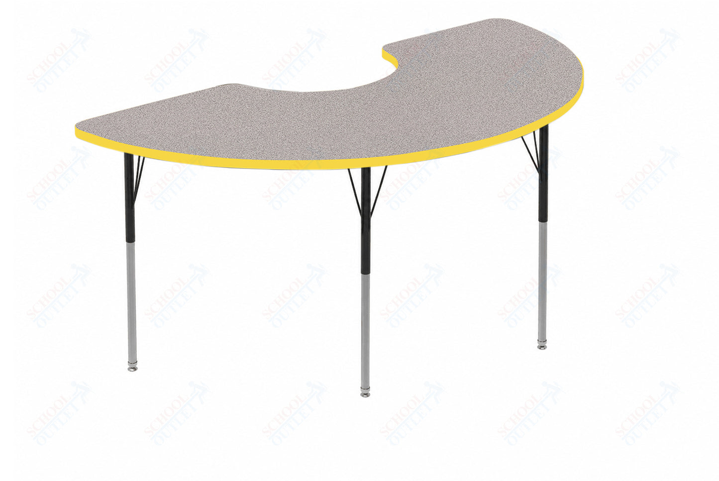 Marco MG2200 Series Half Moon Activity Table 36" x 72" Adjustable Height 21"-30" (MG2279-MB)