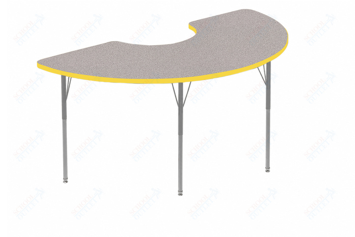 Marco MG2200 Series Half Moon Activity Table 36" x 72" Adjustable Height 21"-30" (MG2279-MB)