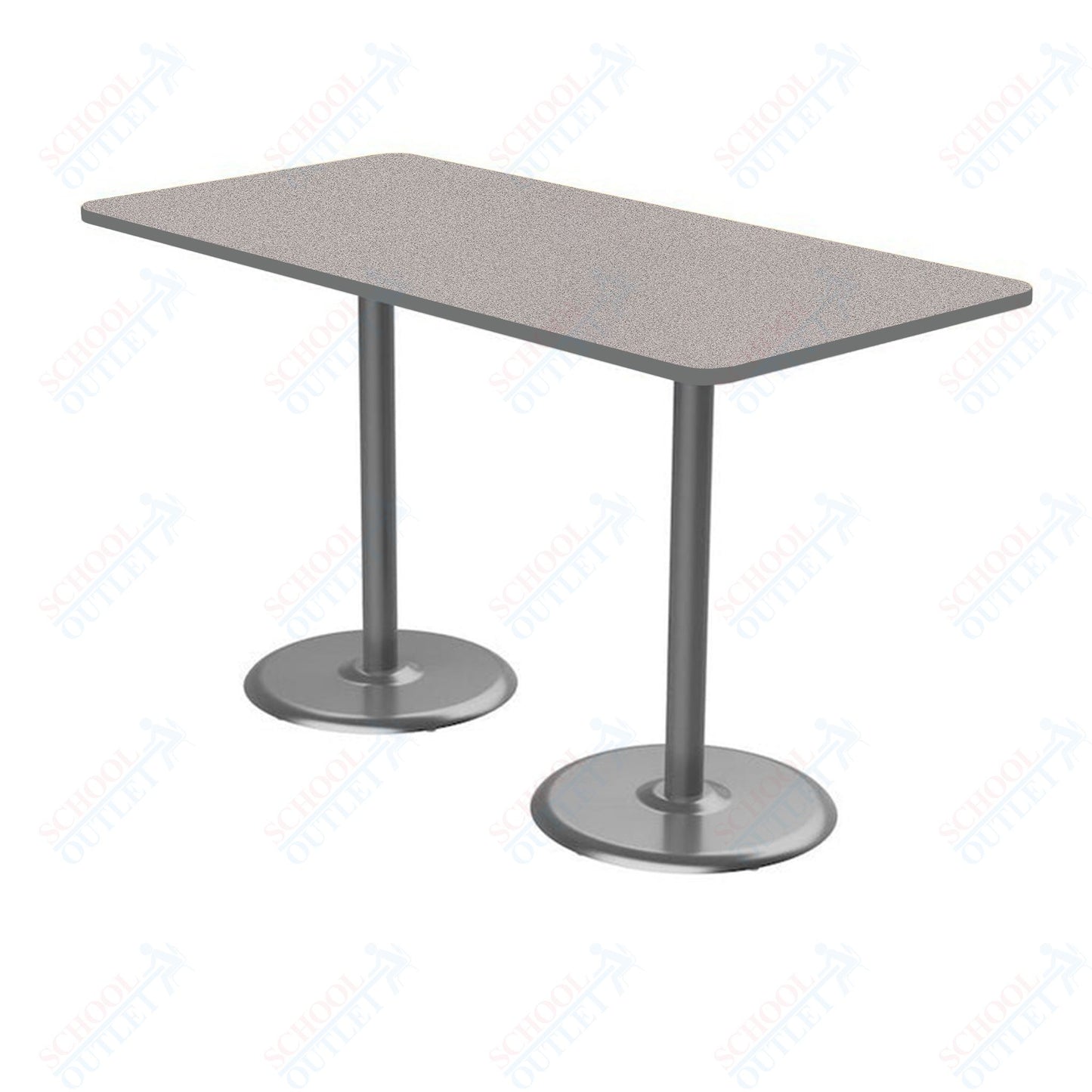 Marco Dual Base Cafe Table 36" x 72" Rectangle 42" Height Gray Base (MG2548-M242)