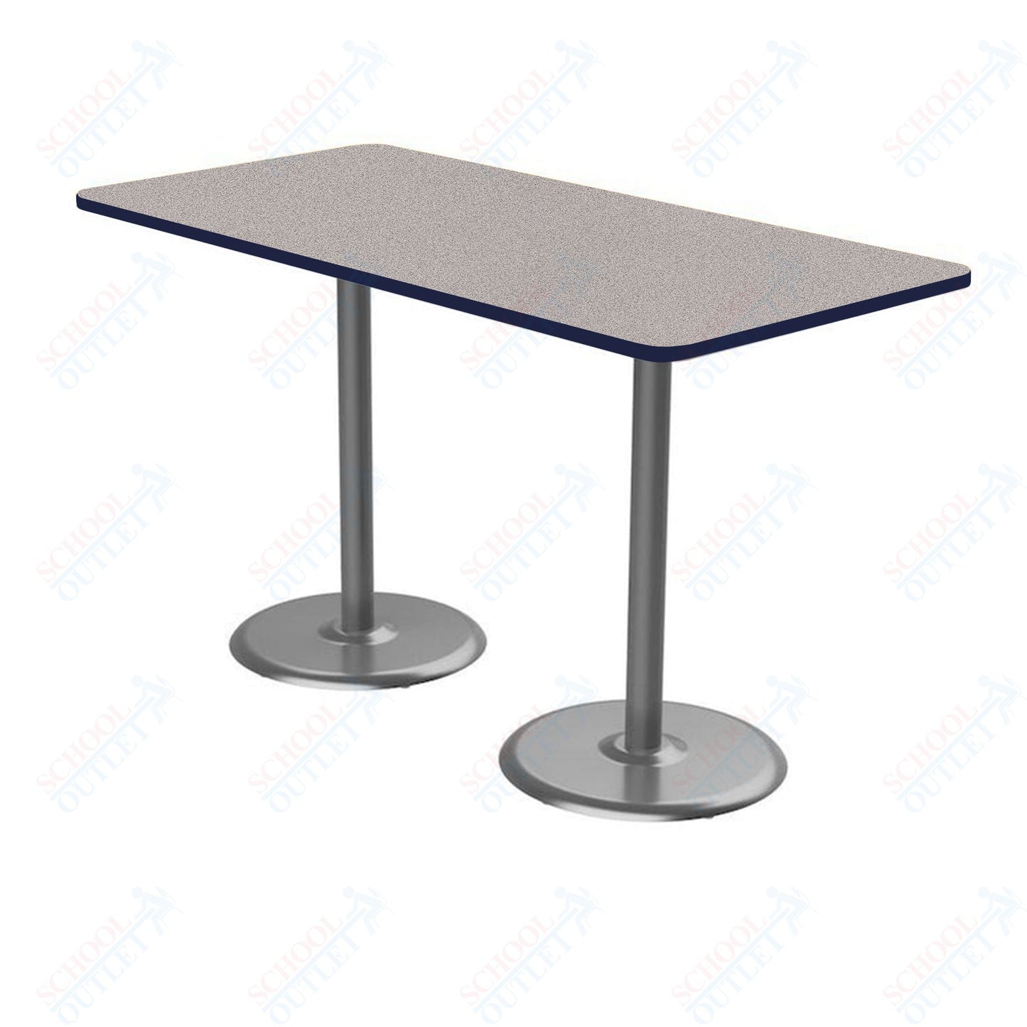 Marco Dual Base Cafe Table 36" x 72" Rectangle 42" Height Gray Base (MG2548-M242)