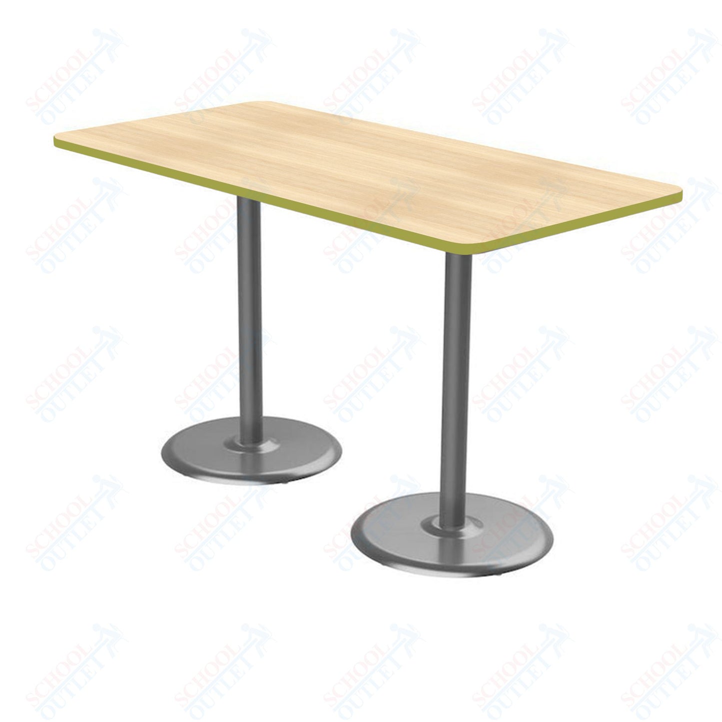 Marco Dual Base Cafe Table 36" x 72" Rectangle 42" Height Gray Base (MG2548-M242)