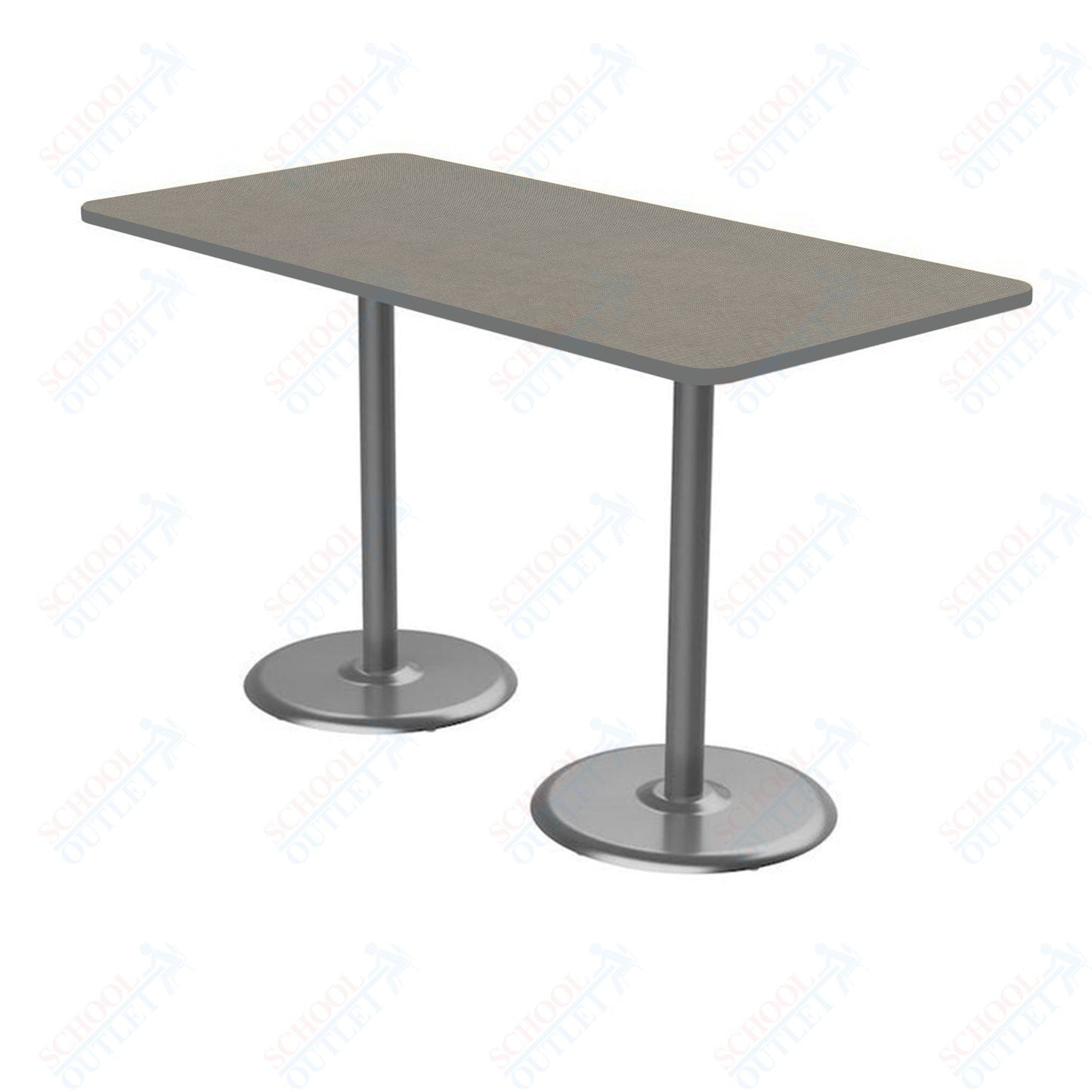 Marco Dual Base Cafe Table 36" x 72" Rectangle 42" Height Gray Base (MG2548-M242)