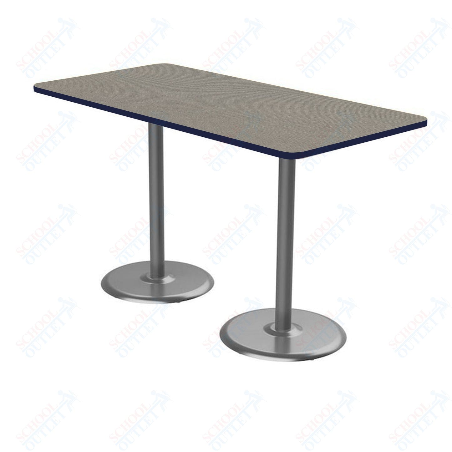 Marco Dual Base Cafe Table 36" x 72" Rectangle 42" Height Gray Base (MG2548-M242)