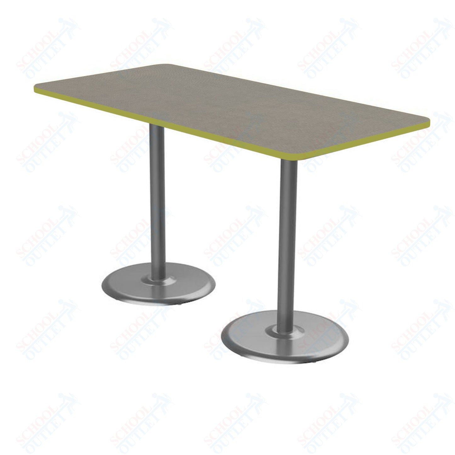 Marco Dual Base Cafe Table 36" x 72" Rectangle 42" Height Gray Base (MG2548-M242)