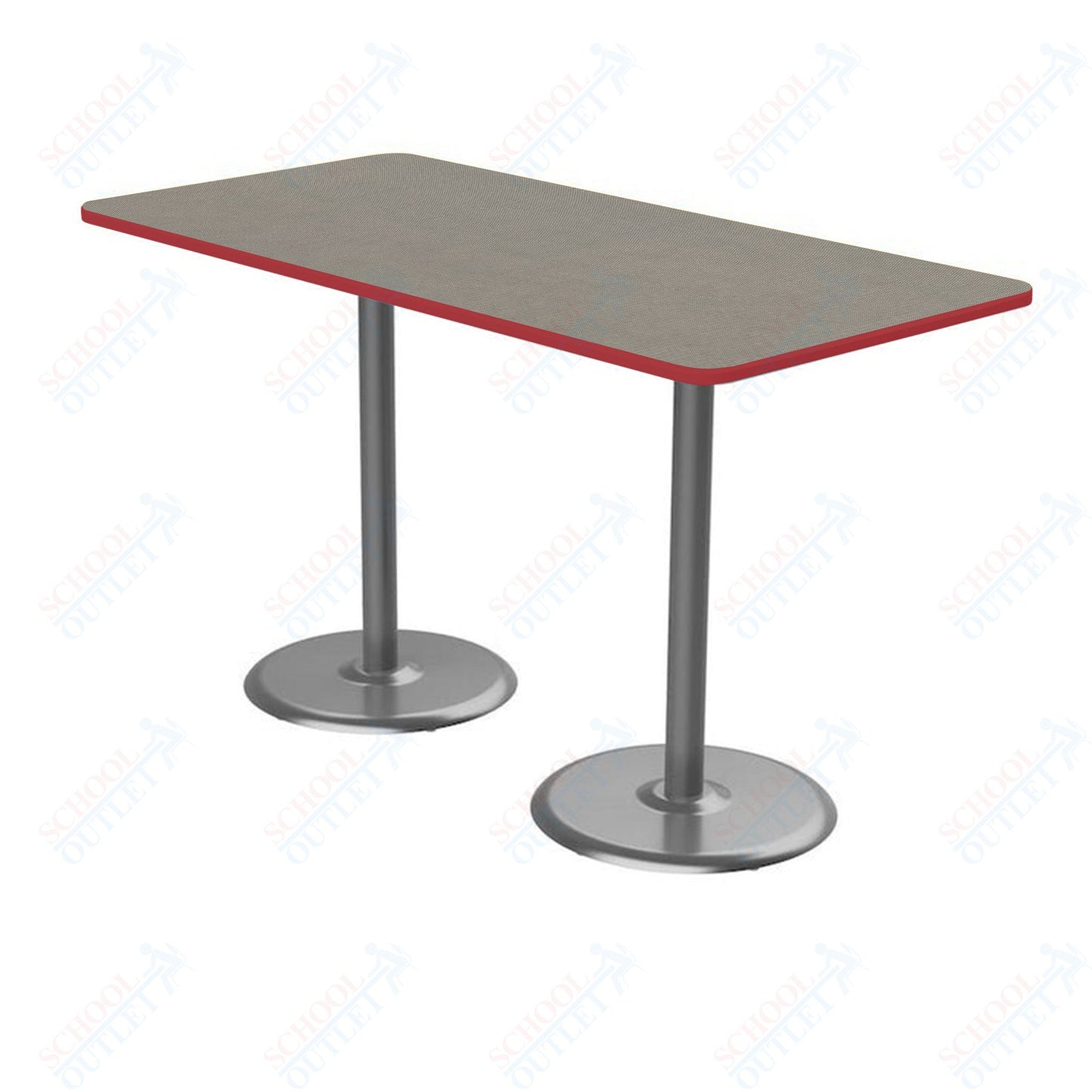 Marco Dual Base Cafe Table 36" x 72" Rectangle 42" Height Gray Base (MG2548-M242)