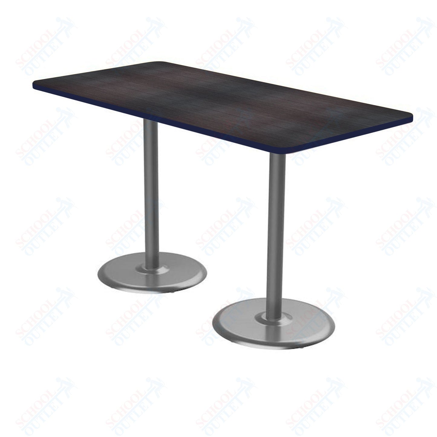 Marco Dual Base Cafe Table 36" x 72" Rectangle 42" Height Gray Base (MG2548-M242)