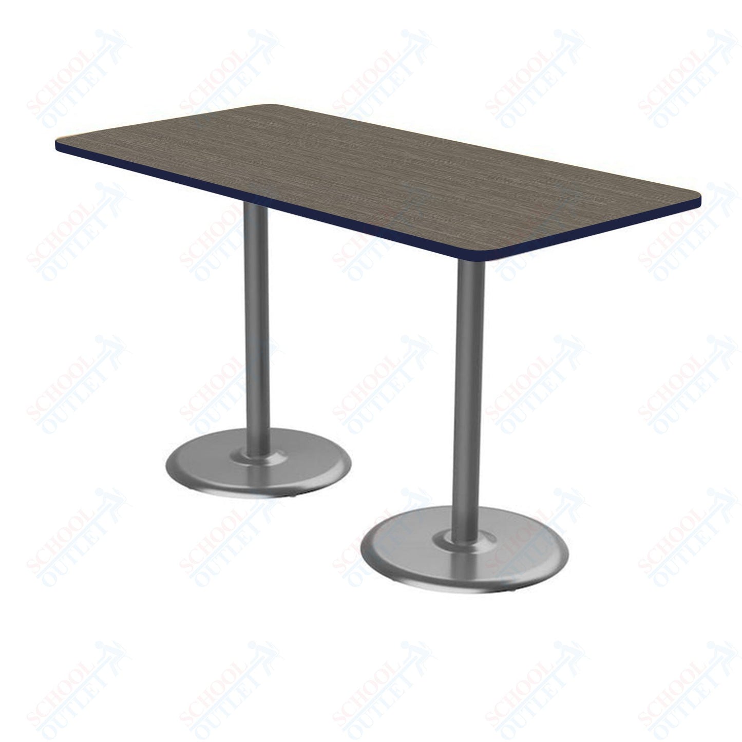 Marco Dual Base Cafe Table 36" x 72" Rectangle 42" Height Gray Base (MG2548-M242)