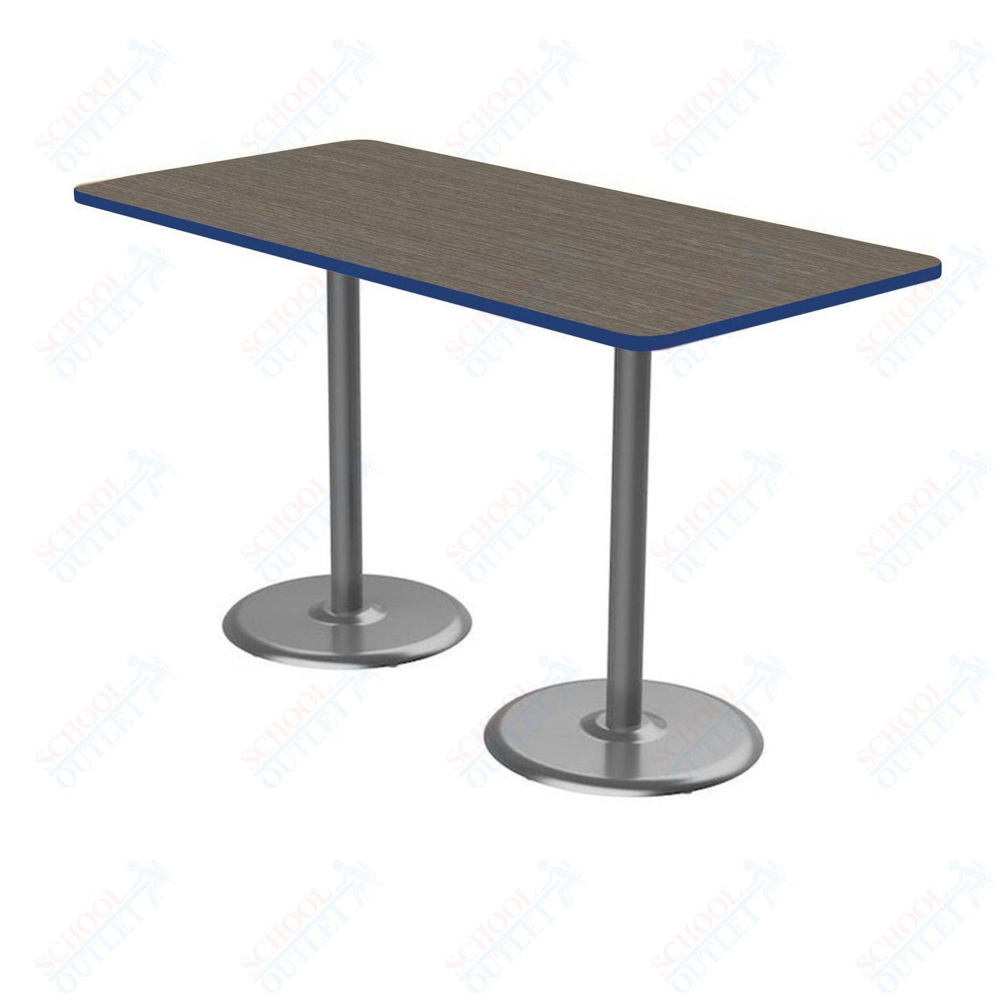 Marco Dual Base Cafe Table 36" x 72" Rectangle 42" Height Gray Base (MG2548-M242)