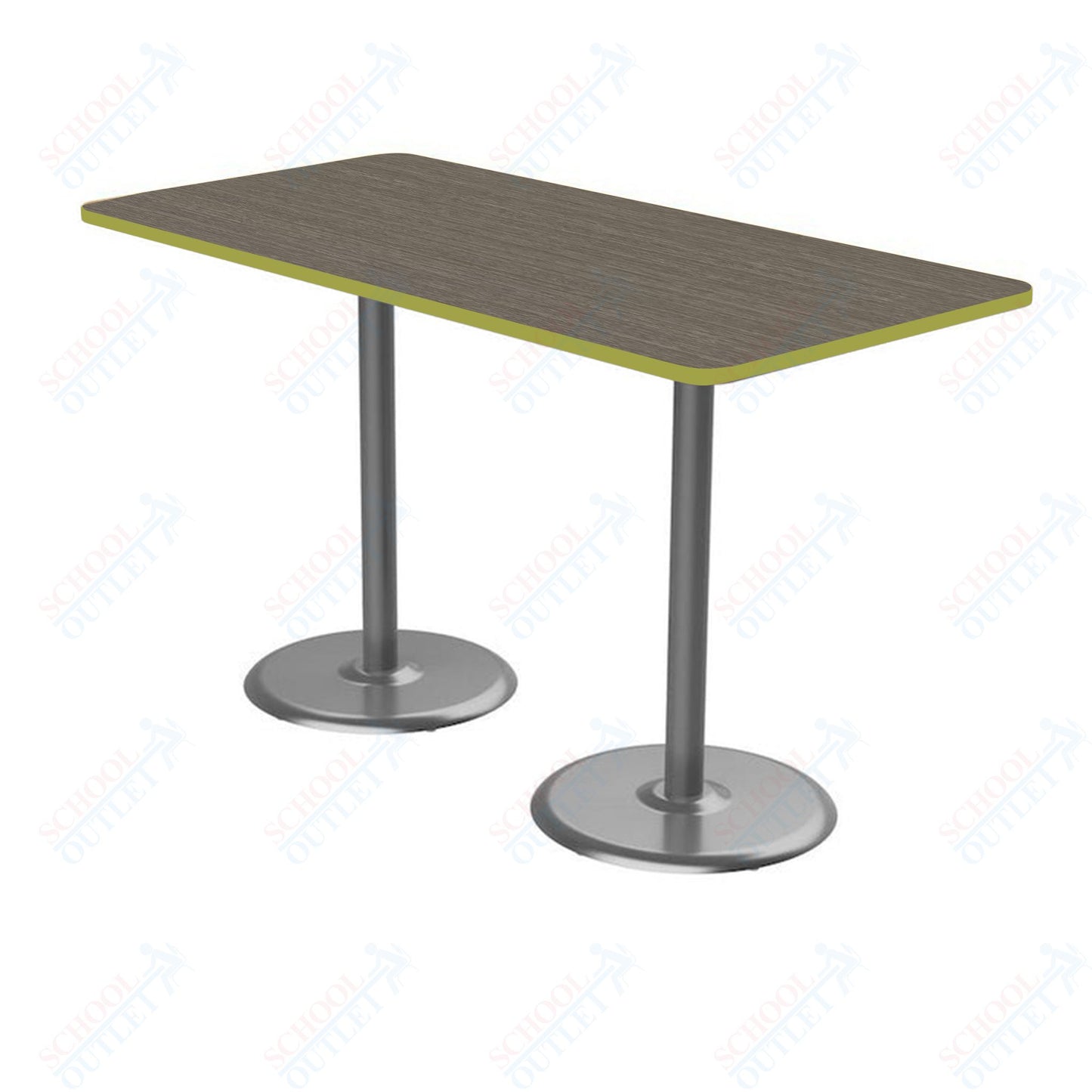 Marco Dual Base Cafe Table 36" x 72" Rectangle 42" Height Gray Base (MG2548-M242)