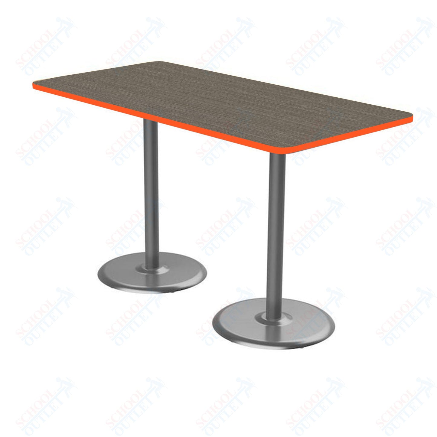 Marco Dual Base Cafe Table 36" x 72" Rectangle 42" Height Gray Base (MG2548-M242)